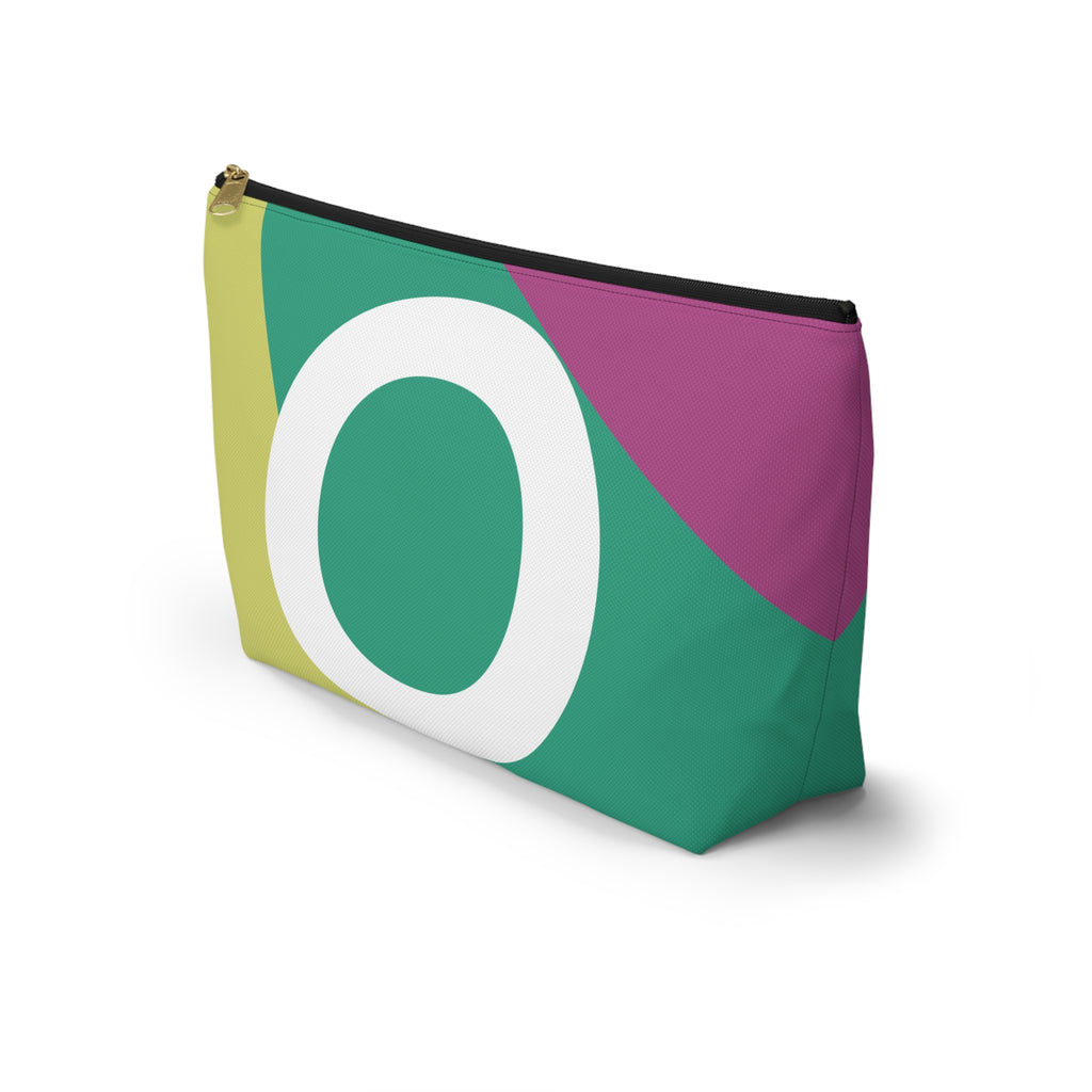 Initials Colorblock Accessory Pouch — Monogram O T-Bottom Cosmetic Bag