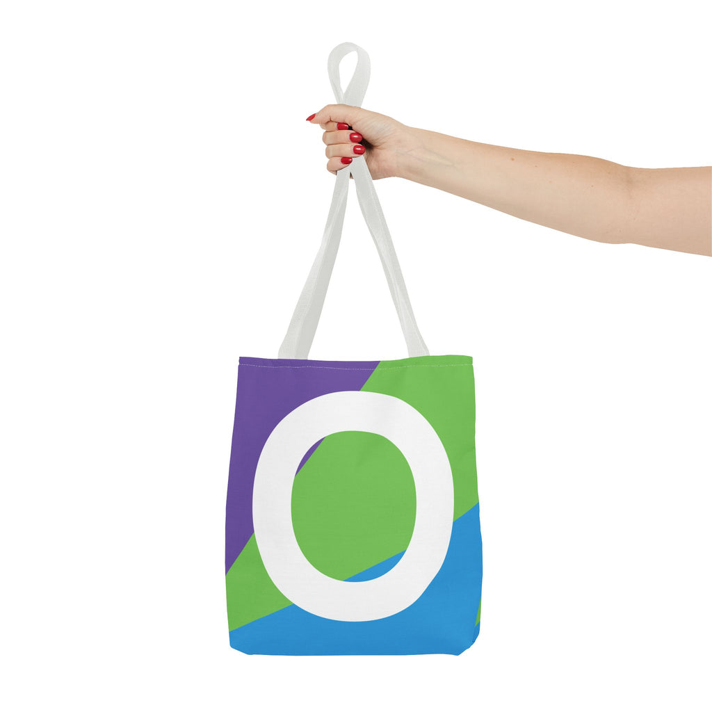 Monogram 'O' Colorblock Tote Bag — Personalized Initial O Shoulder Tote
