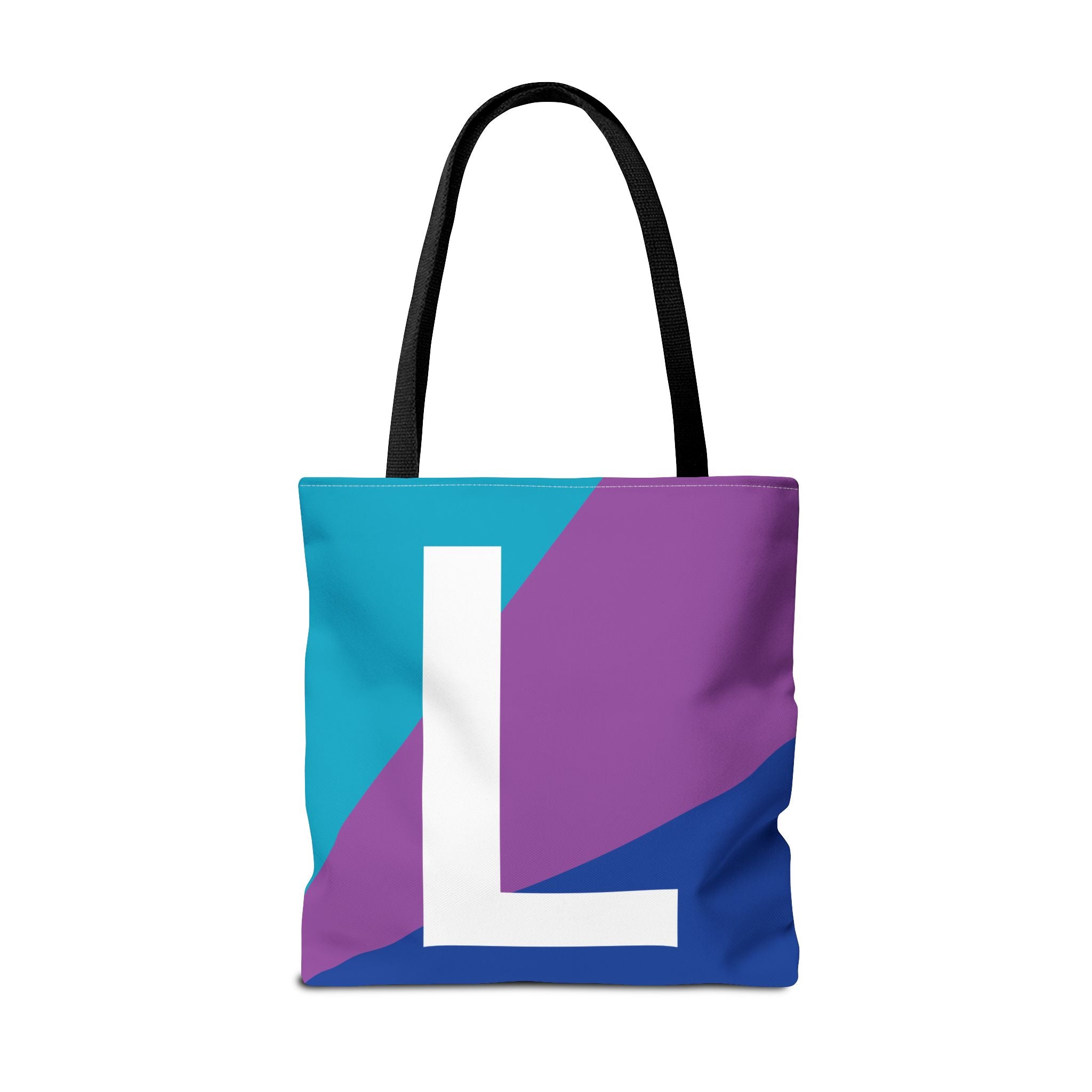 Monogram 'L' Colorblock Tote Bag — Personalized Initial L Shoulder Tote