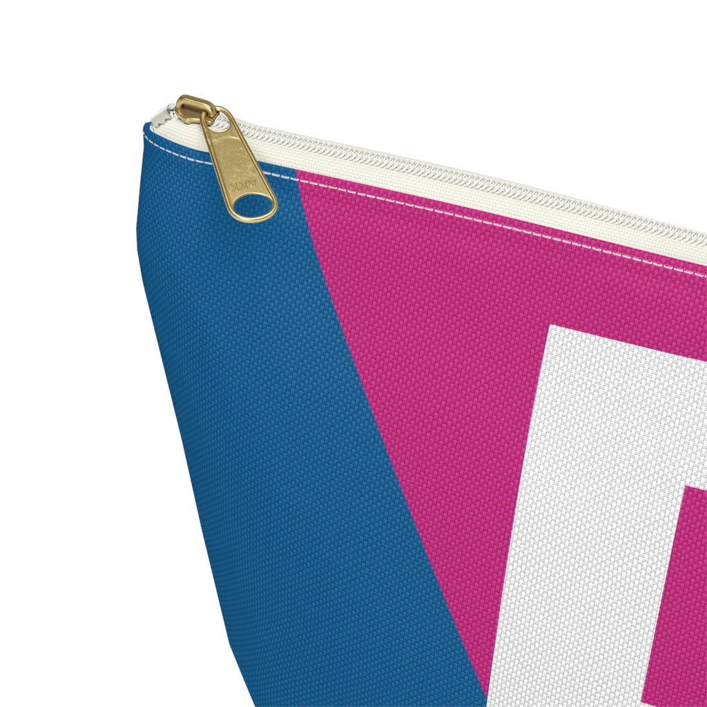 Initials Colorblock Accessory Pouch — Monogram P T-Bottom Cosmetic Bag
