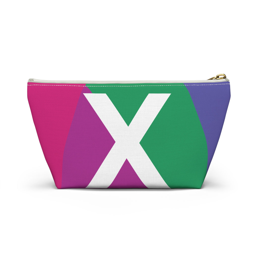 Initials Colorblock Accessory Pouch — Monogram X T-Bottom Cosmetic Bag