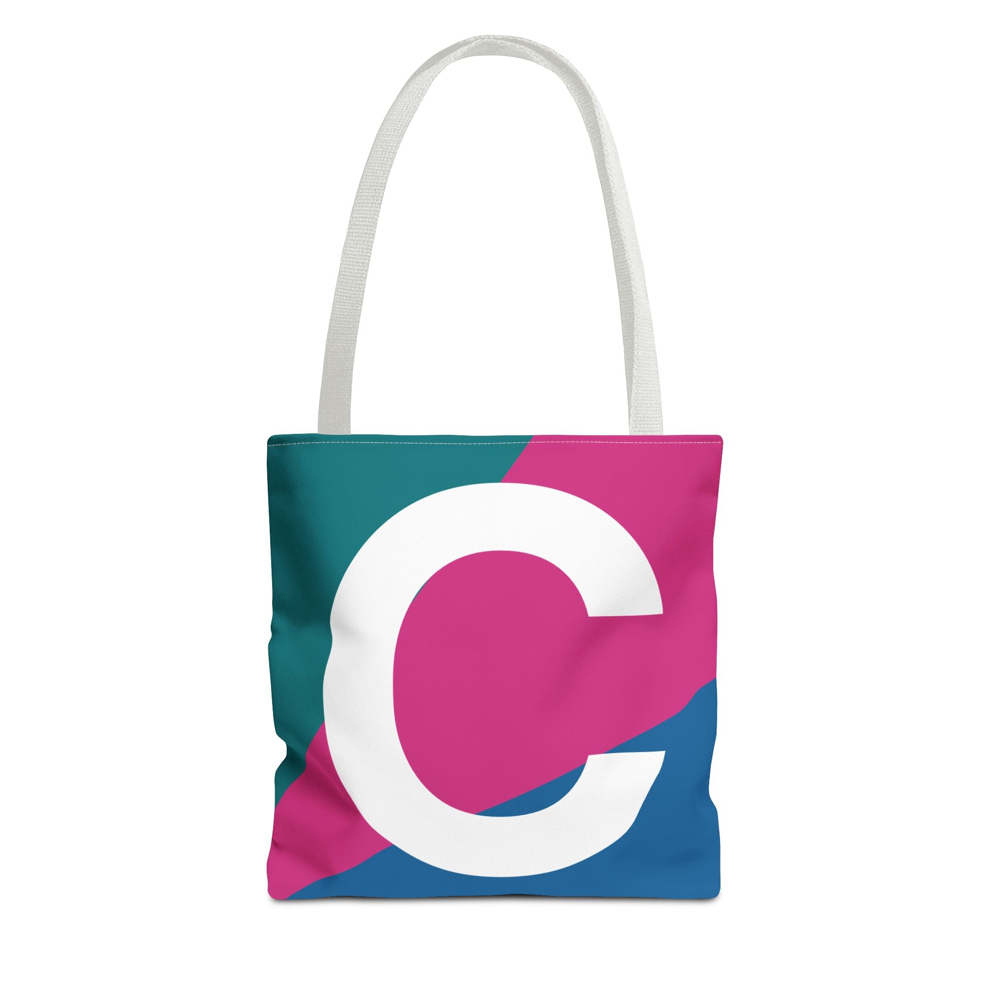 Monogram 'C' Colorblock Tote Bag — Personalized Initial C Shoulder Tote