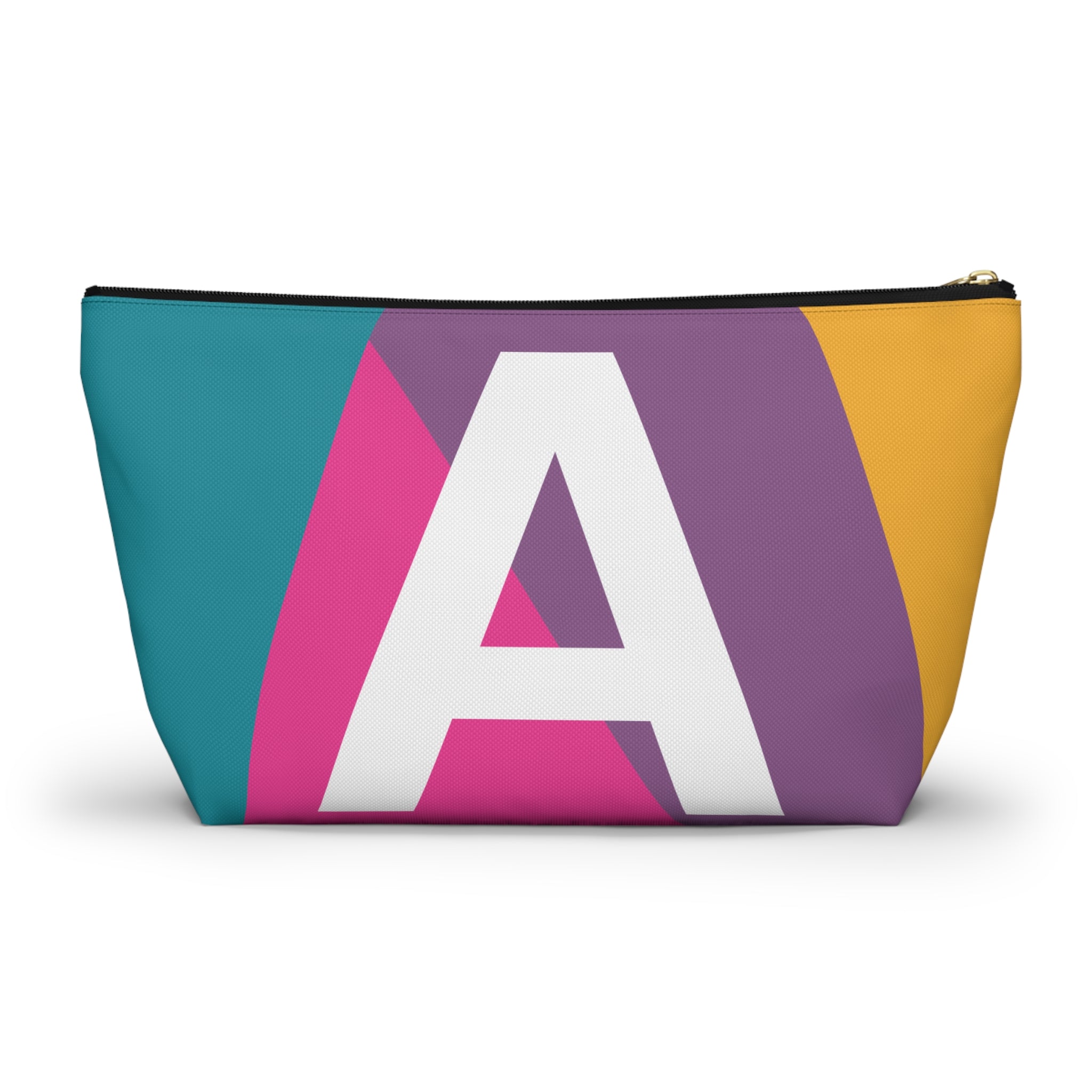 Initials Colorblock Accessory Pouch — Monogram A T-Bottom Cosmetic Bag