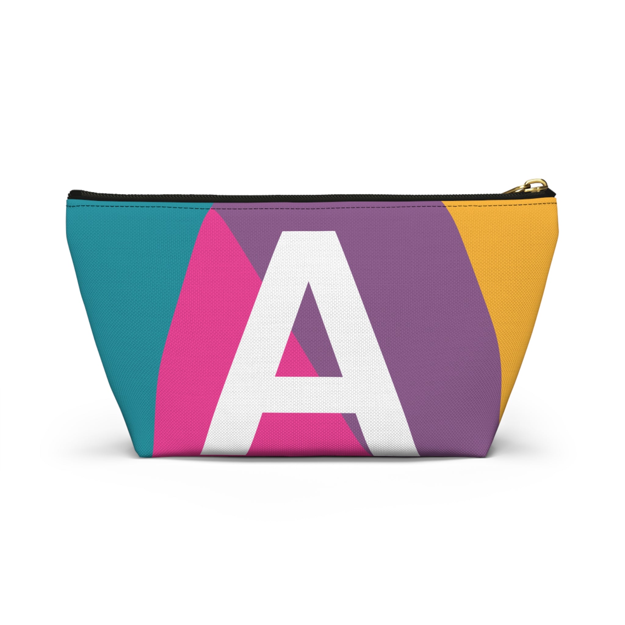 Initials Colorblock Accessory Pouch — Monogram A T-Bottom Cosmetic Bag