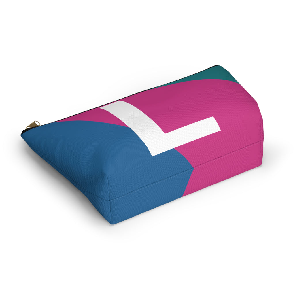 Initials Colorblock Accessory Pouch — Monogram L T-Bottom Cosmetic Bag