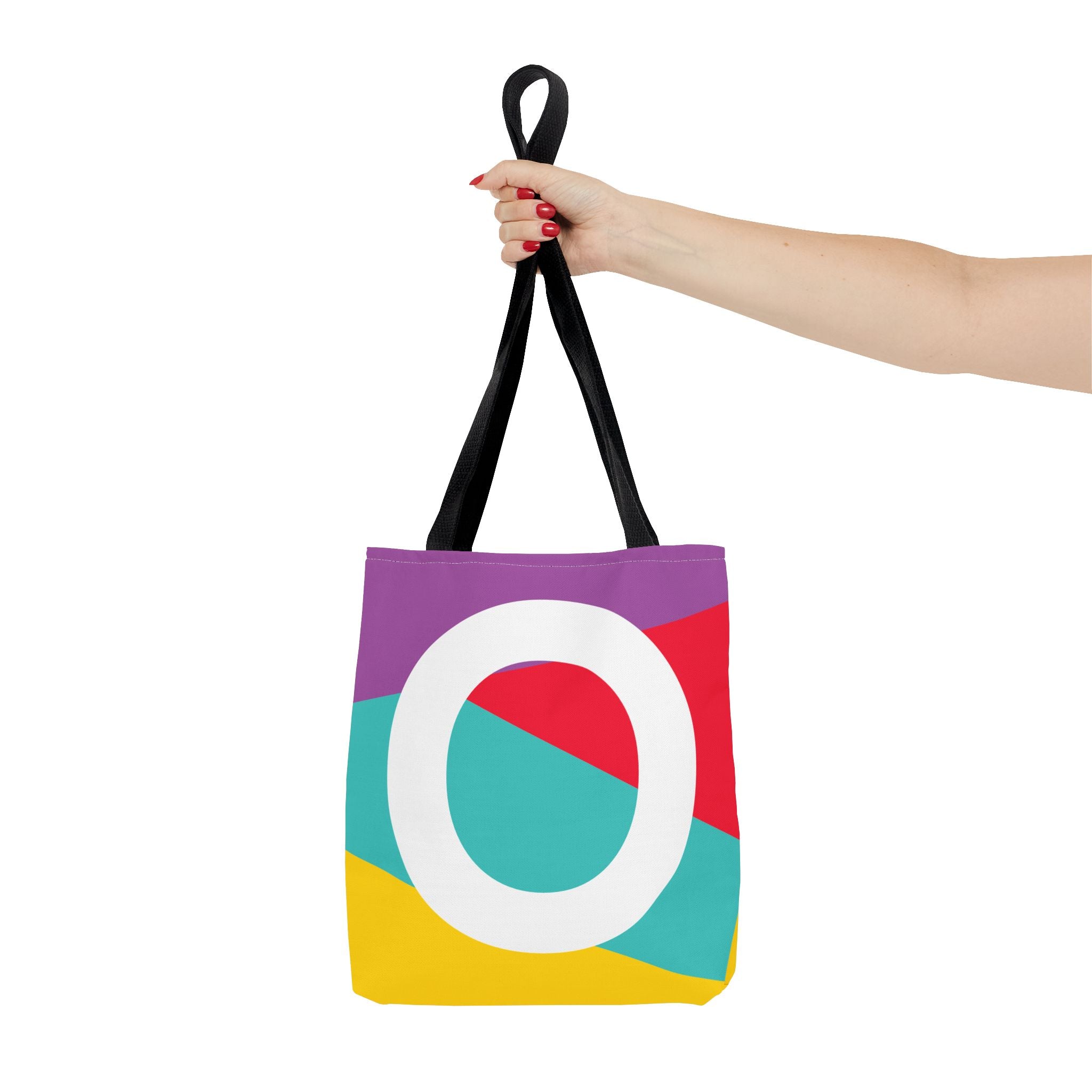 Monogram 'O' Colorblock Tote Bag — Personalized Initial O Shoulder Tote
