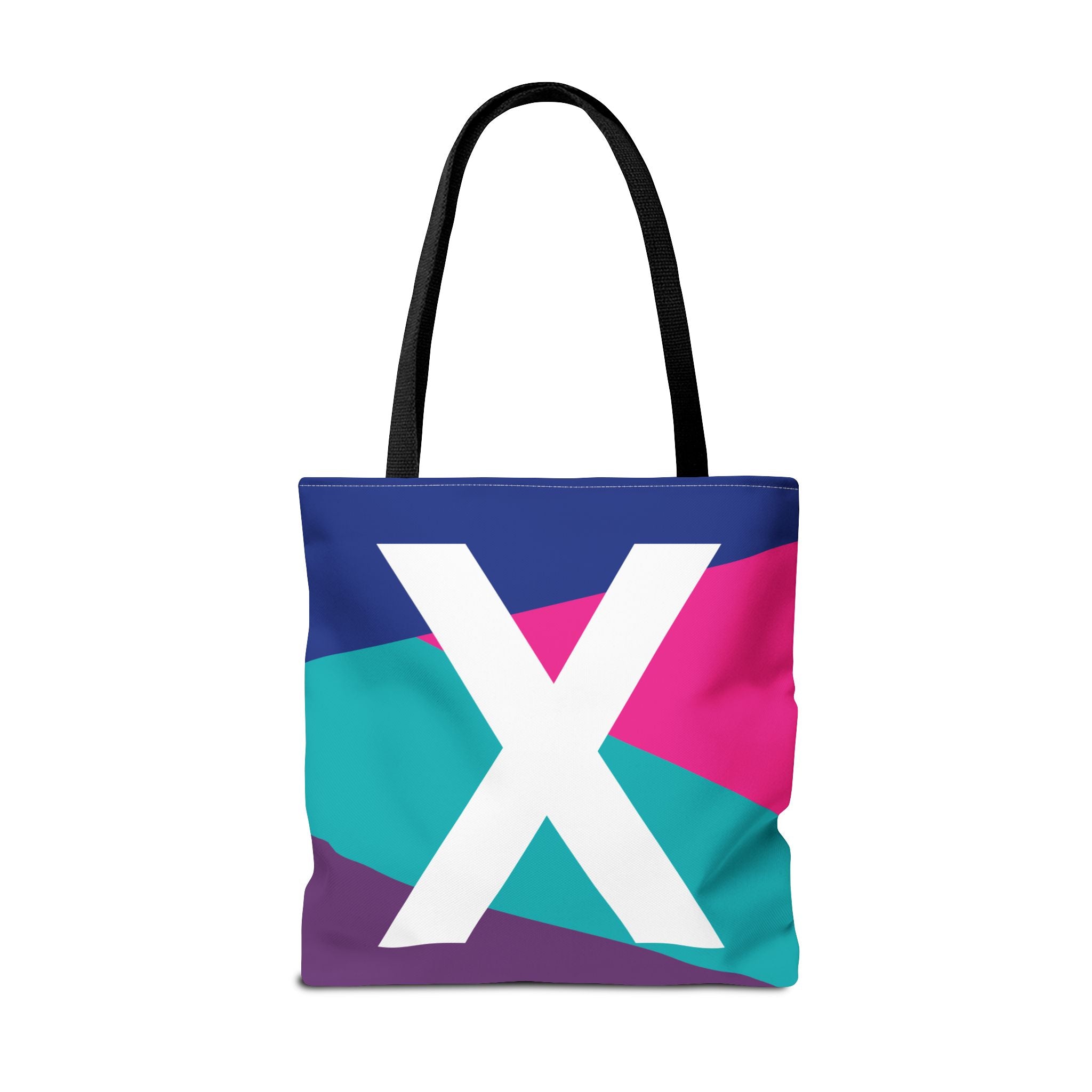 Monogram 'X' Colorblock Tote Bag — Personalized Initial X Shoulder Tote