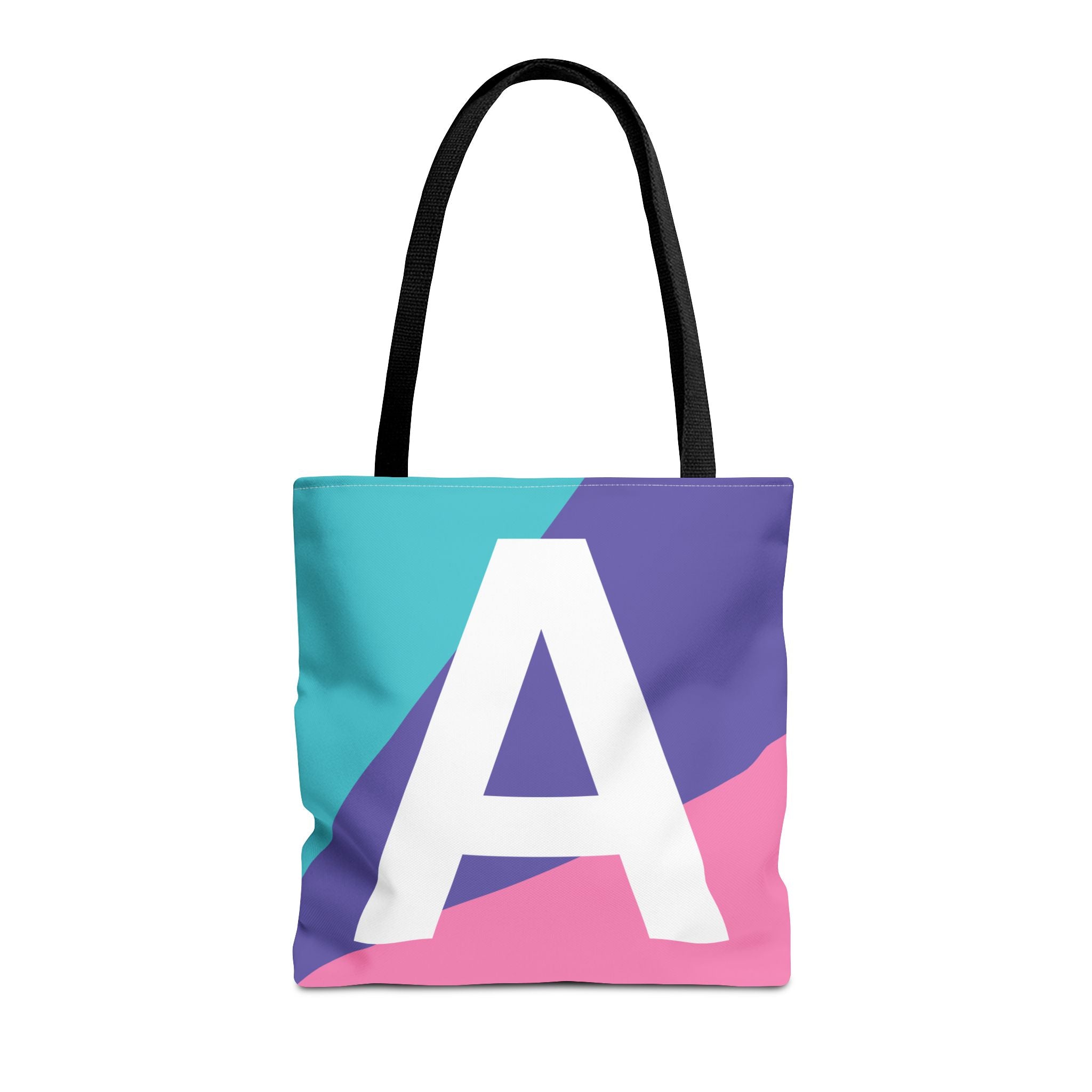 Monogram 'A' Colorblock Tote Bag — Personalized Initial A Shoulder Tote