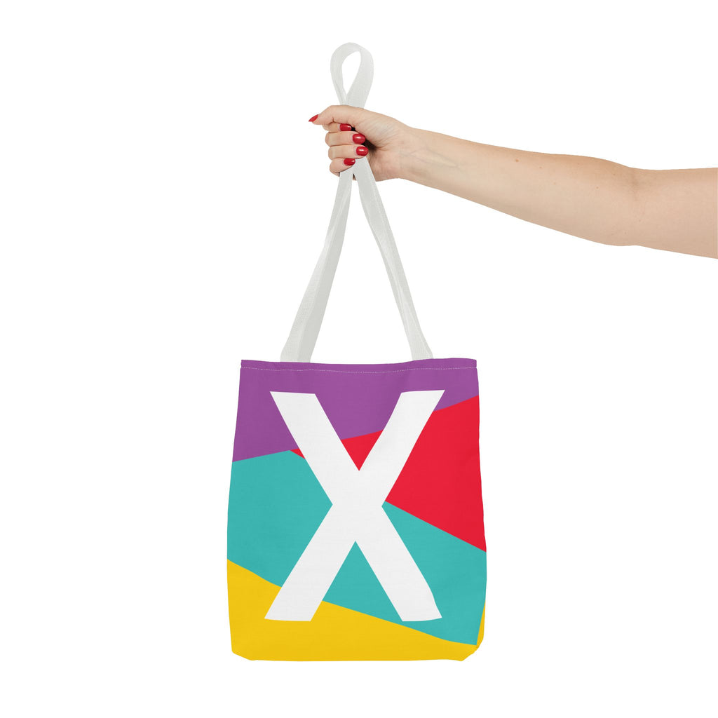 Monogram 'X' Colorblock Tote Bag — Personalized Initial X Shoulder Tote