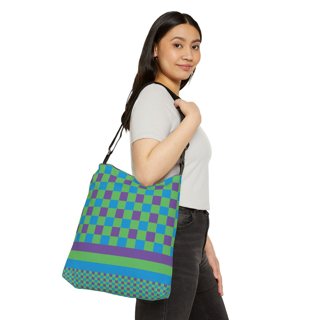 Colorblock Geometric Tote Bag