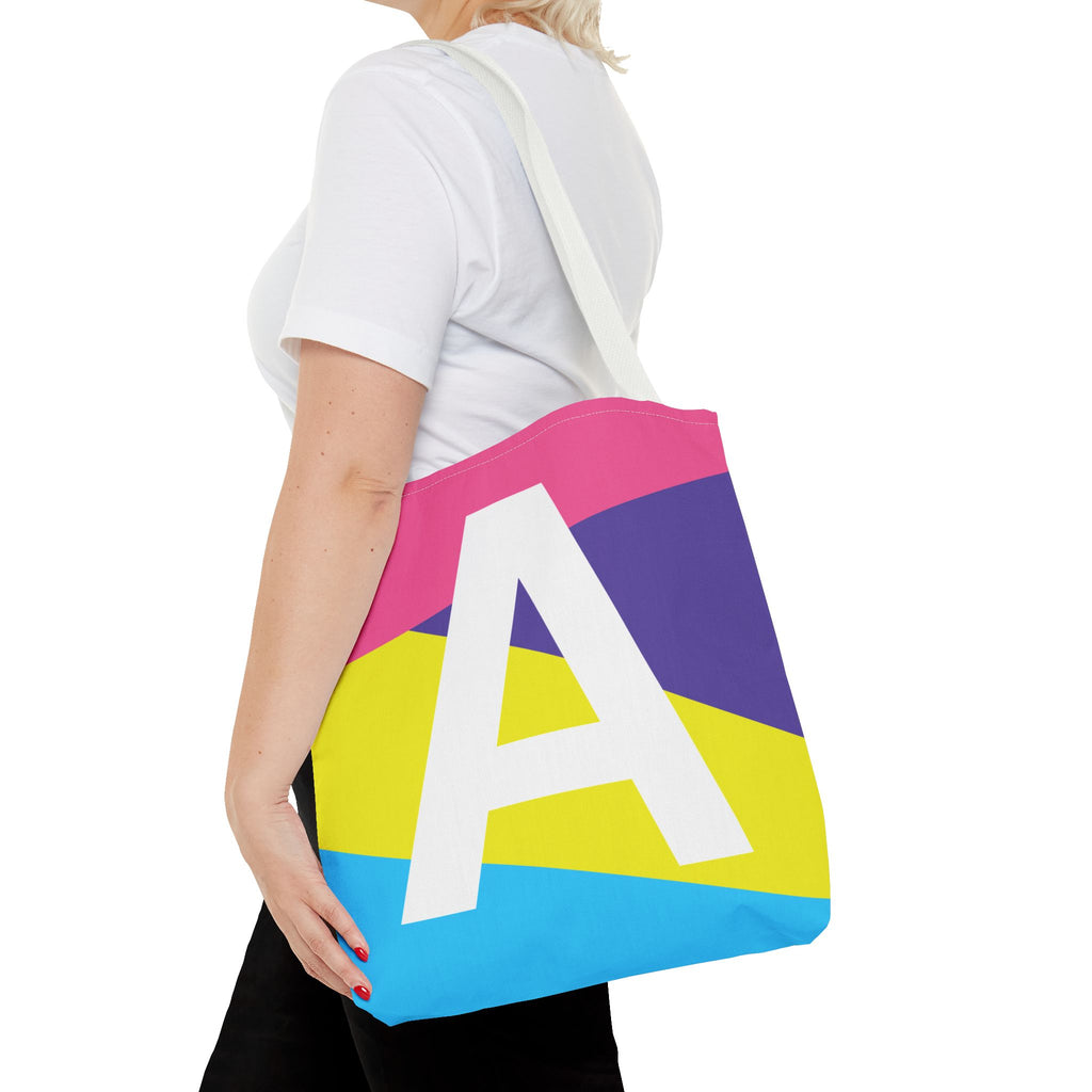 Monogram 'A' Colorblock Tote Bag — Personalized Initial A Shoulder Tote