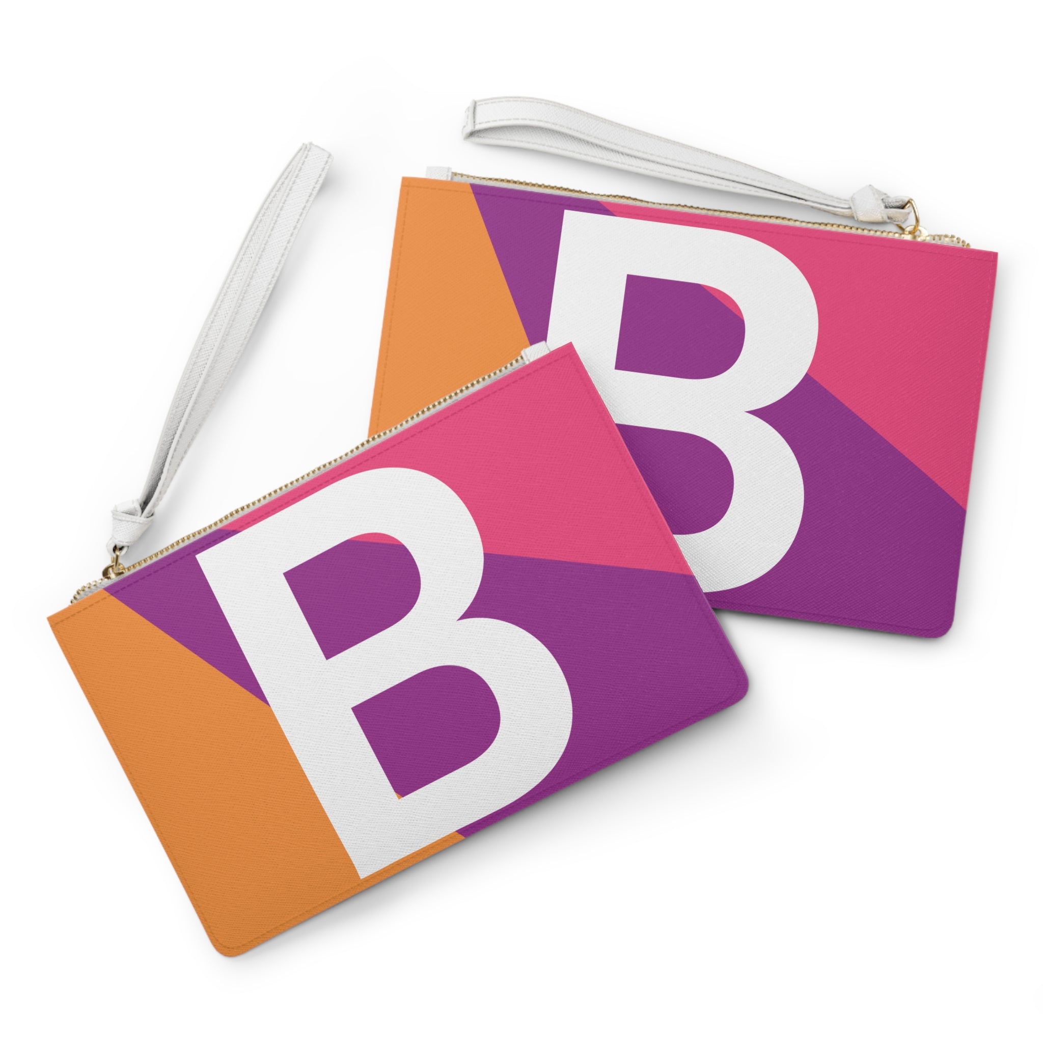 Monogram 'B' Colorblock Clutch Bag — Bold Geometric Wristlet for Everyday & Gifts