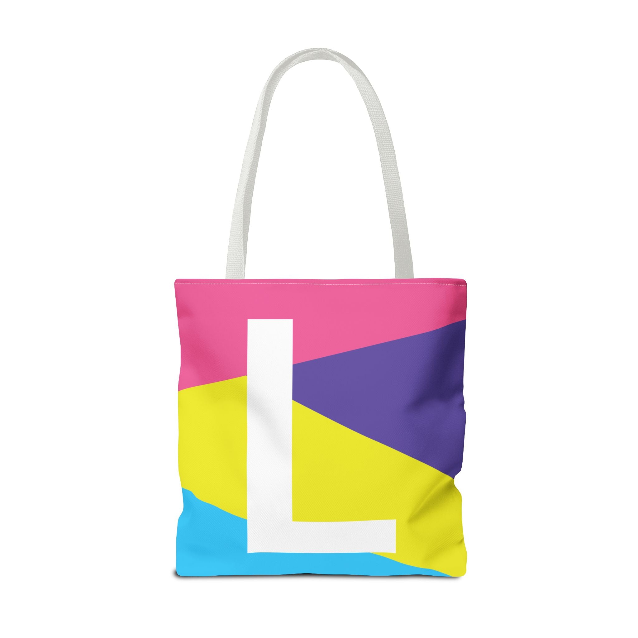 Monogram 'L' Colorblock Tote Bag — Personalized Initial L Shoulder Tote