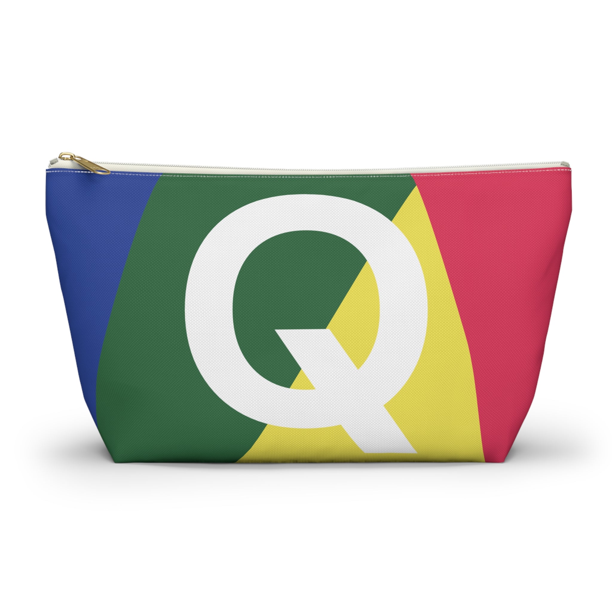 Initials Colorblock Accessory Pouch — Monogram Q T-Bottom Cosmetic Bag