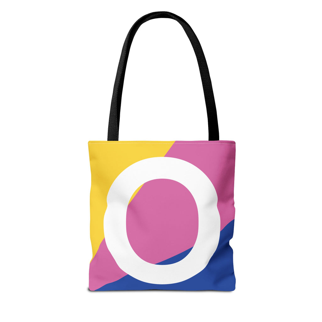Monogram 'O' Colorblock Tote Bag — Personalized Initial O Shoulder Tote