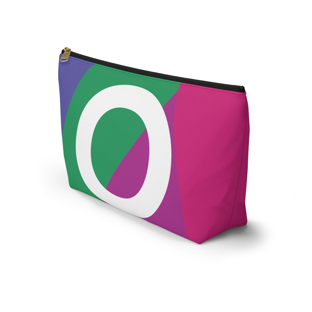 Initials Colorblock Accessory Pouch — Monogram O T-Bottom Cosmetic Bag