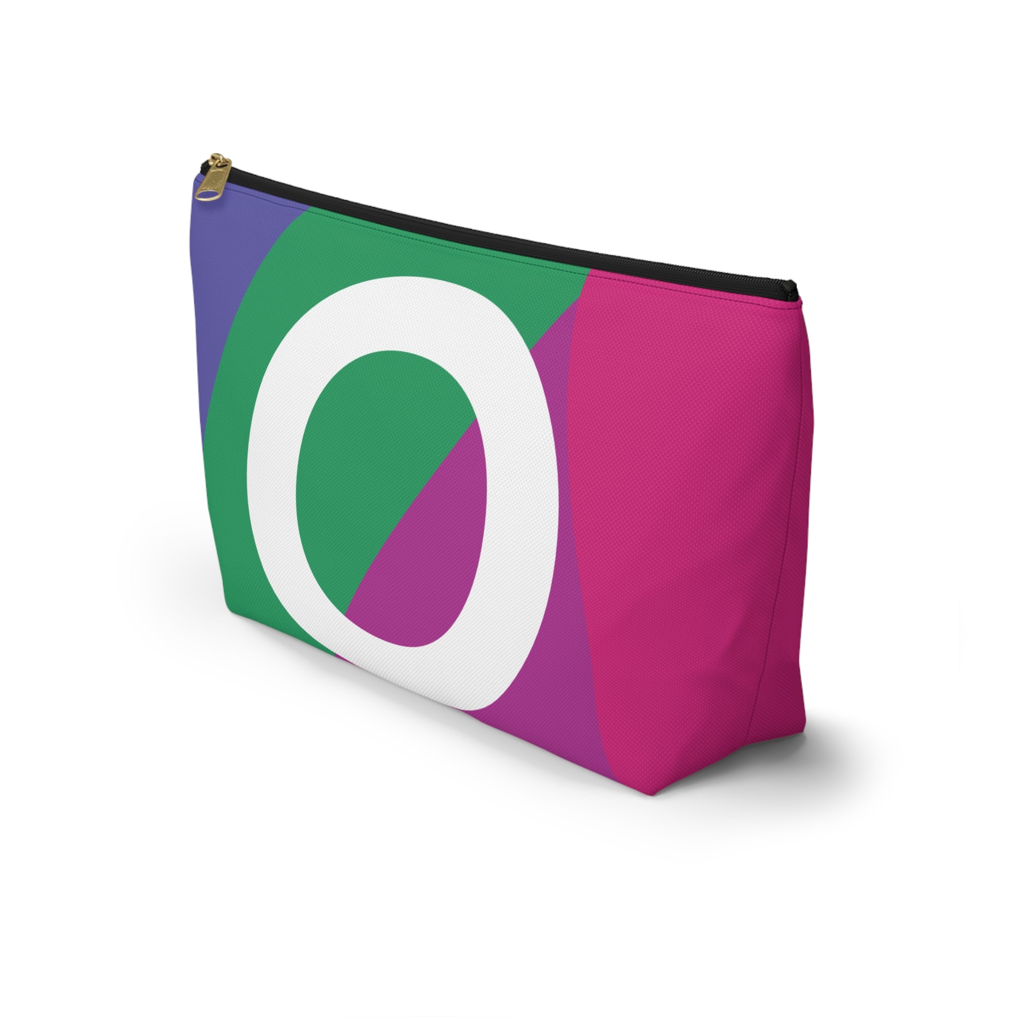 Initials Colorblock Accessory Pouch — Monogram O T-Bottom Cosmetic Bag