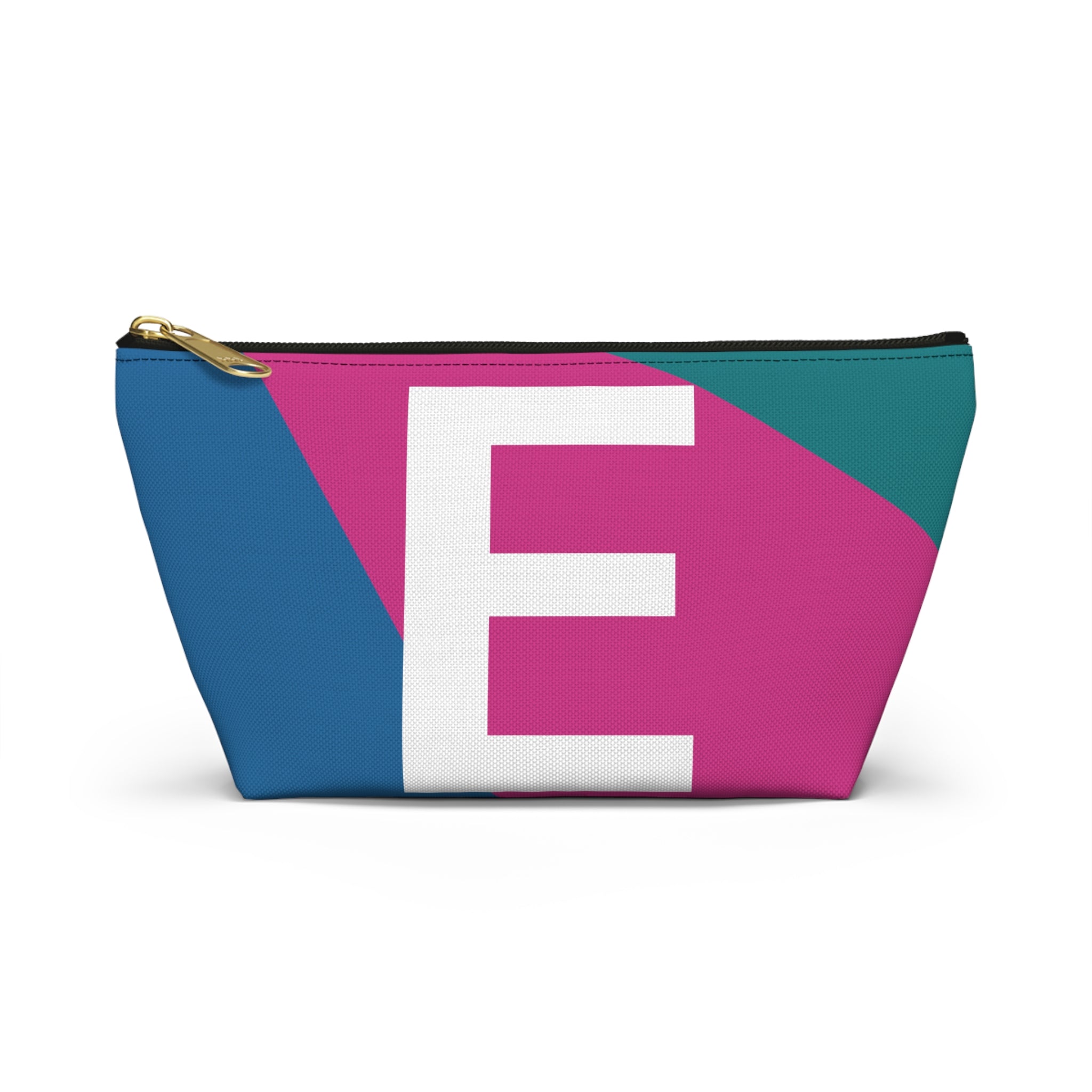 Initials Colorblock Accessory Pouch — Monogram E T-Bottom Cosmetic Bag
