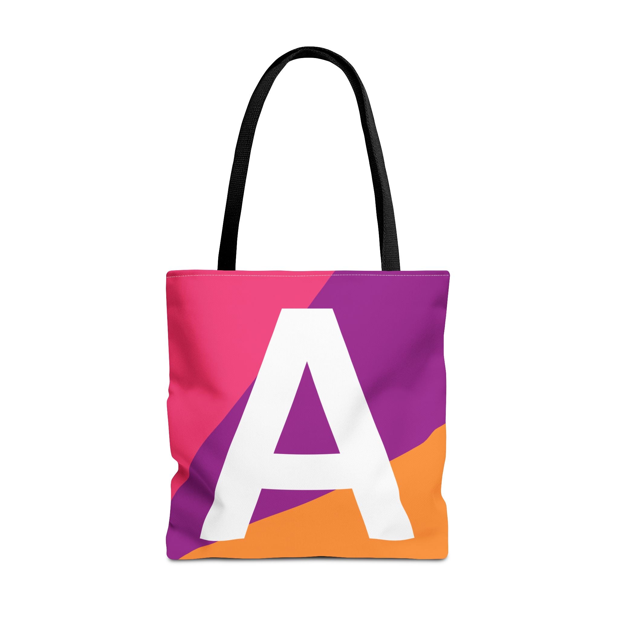 Monogram 'A' Colorblock Tote Bag — Personalized Initial A Shoulder Tote