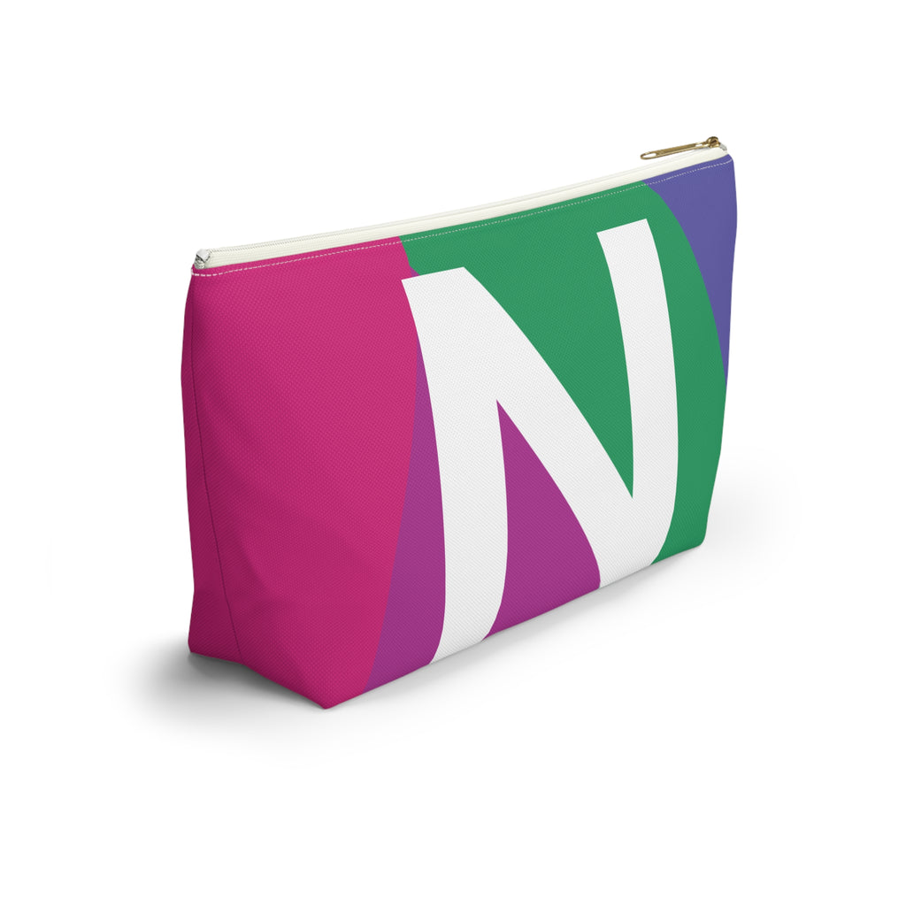 Initials Colorblock Accessory Pouch — Monogram N T-Bottom Cosmetic Bag