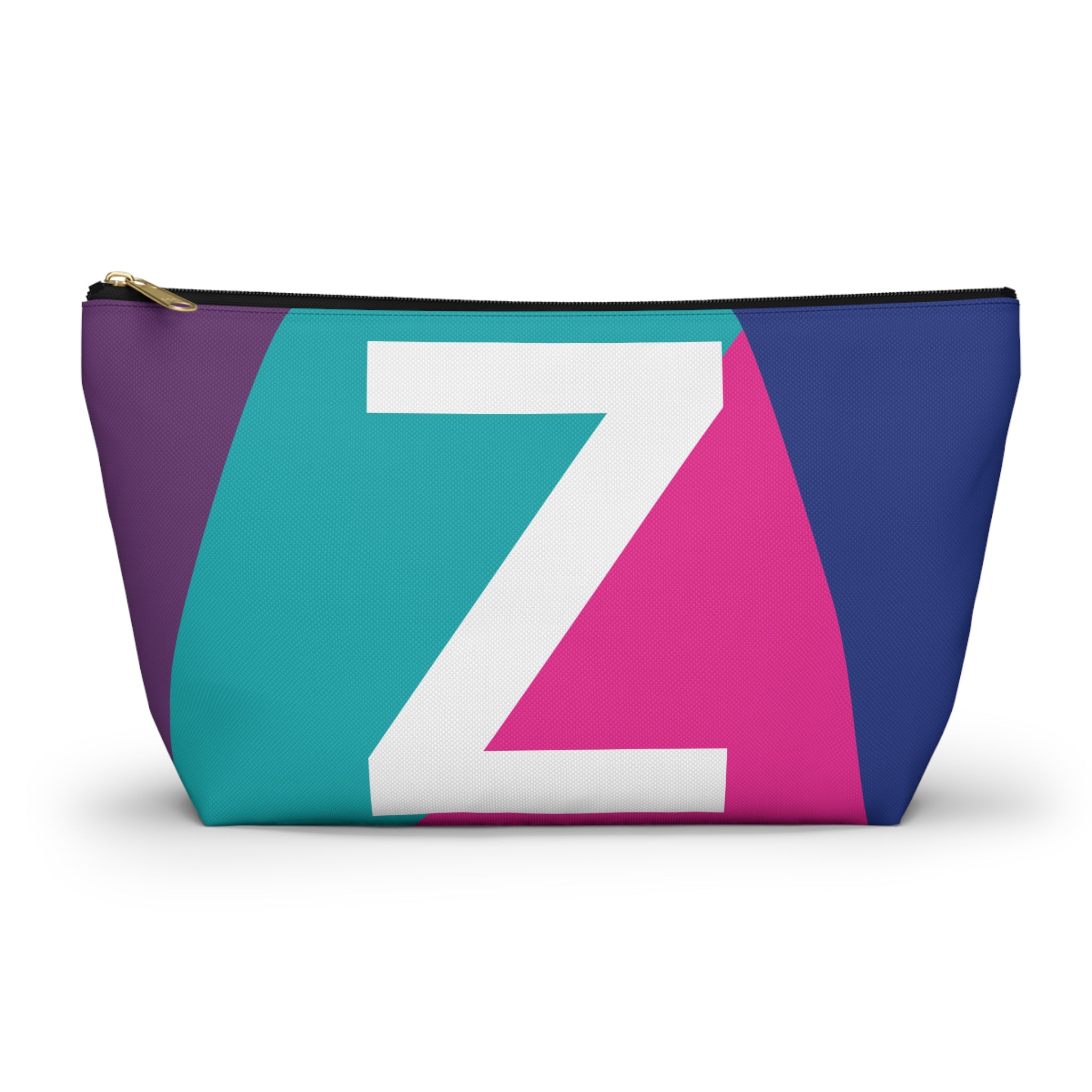 Initials Colorblock Accessory Pouch — Monogram Z T-Bottom Cosmetic Bag