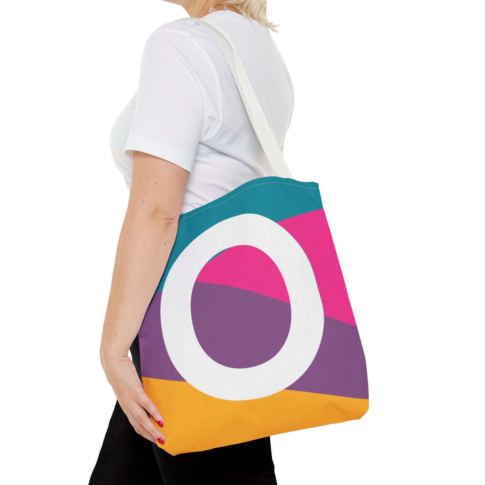 Monogram 'O' Colorblock Tote Bag — Personalized Initial O Shoulder Tote