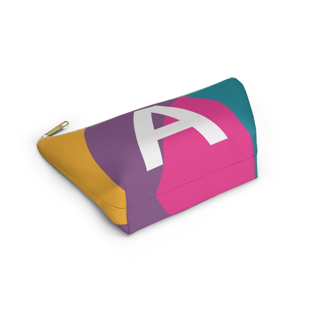 Initials Colorblock Accessory Pouch — Monogram A T-Bottom Cosmetic Bag