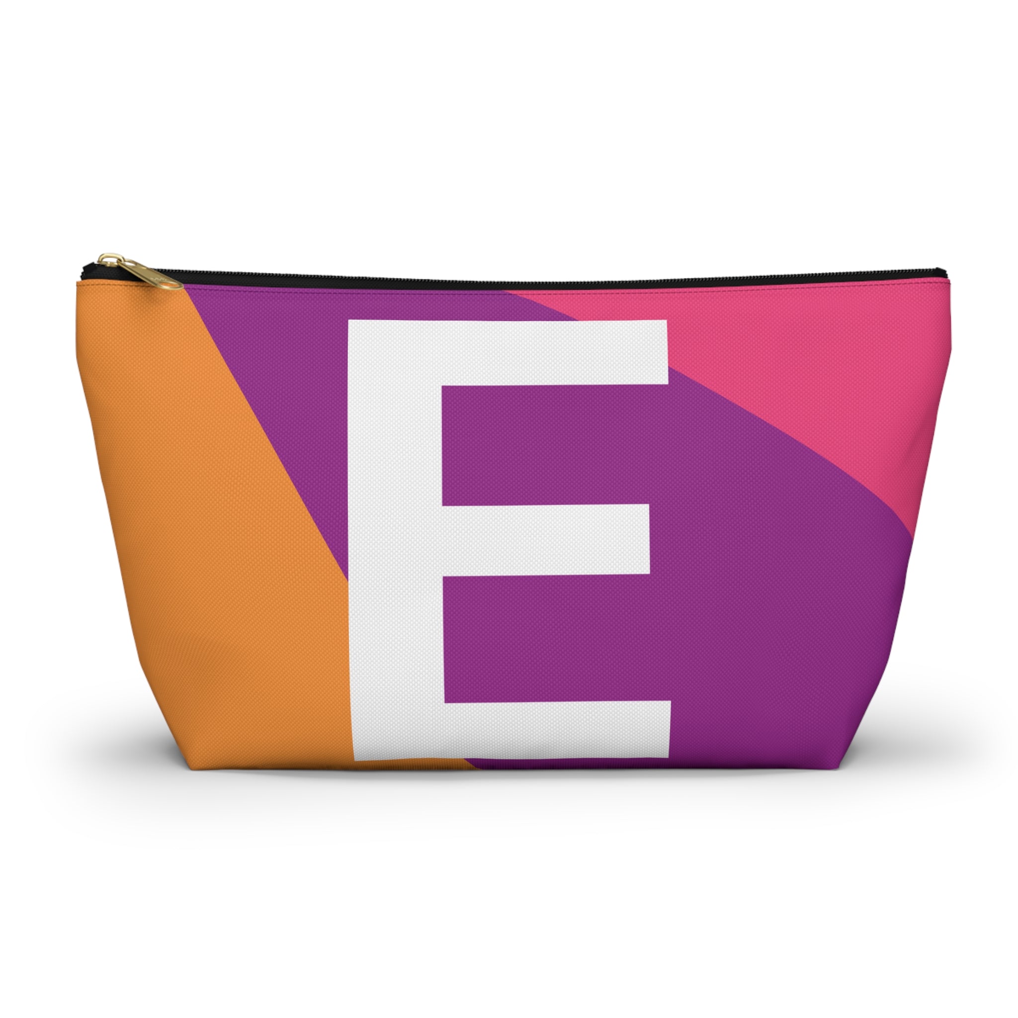 Initials Colorblock Accessory Pouch — Monogram E T-Bottom Cosmetic Bag