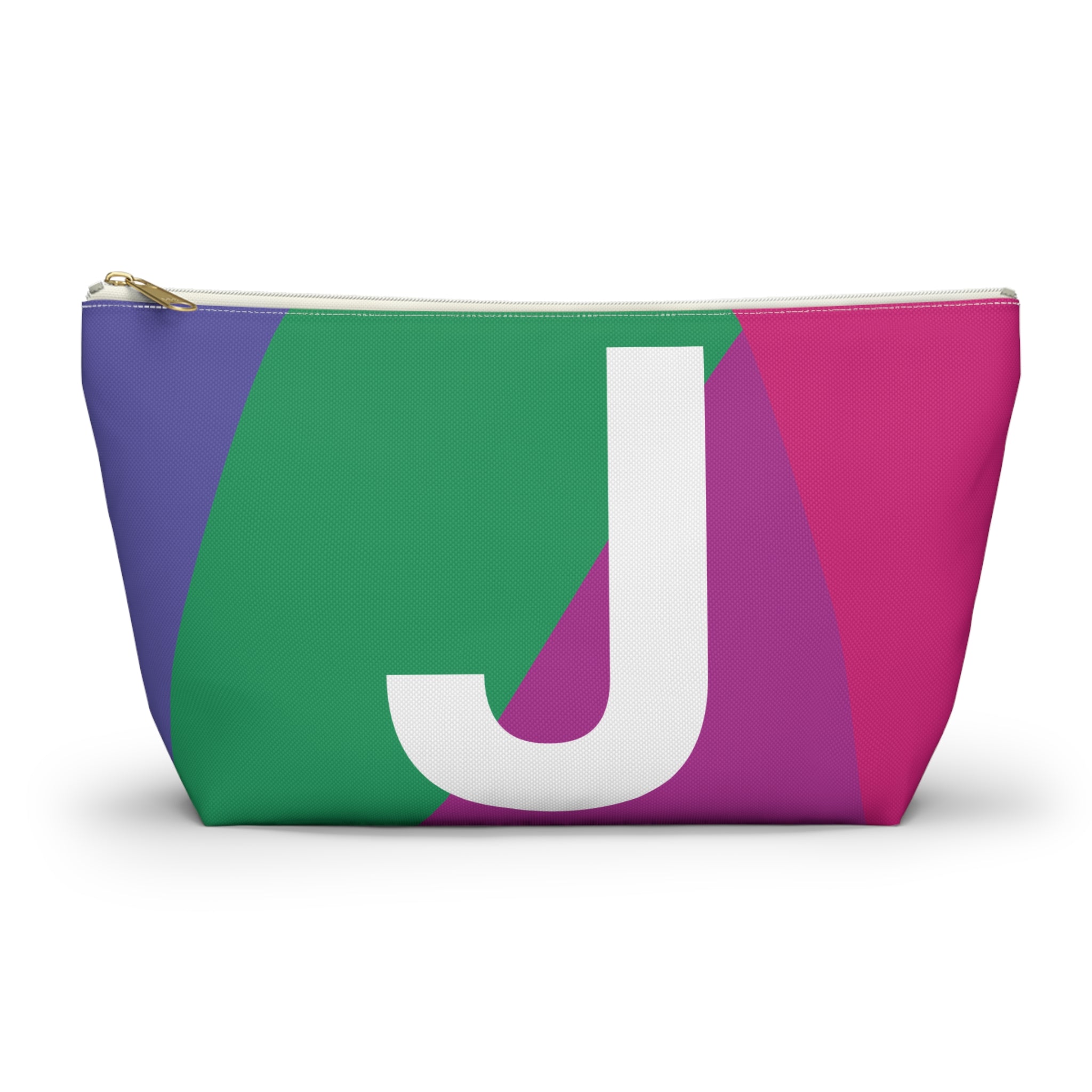 Initials Colorblock Accessory Pouch — Monogram J T-Bottom Cosmetic Bag