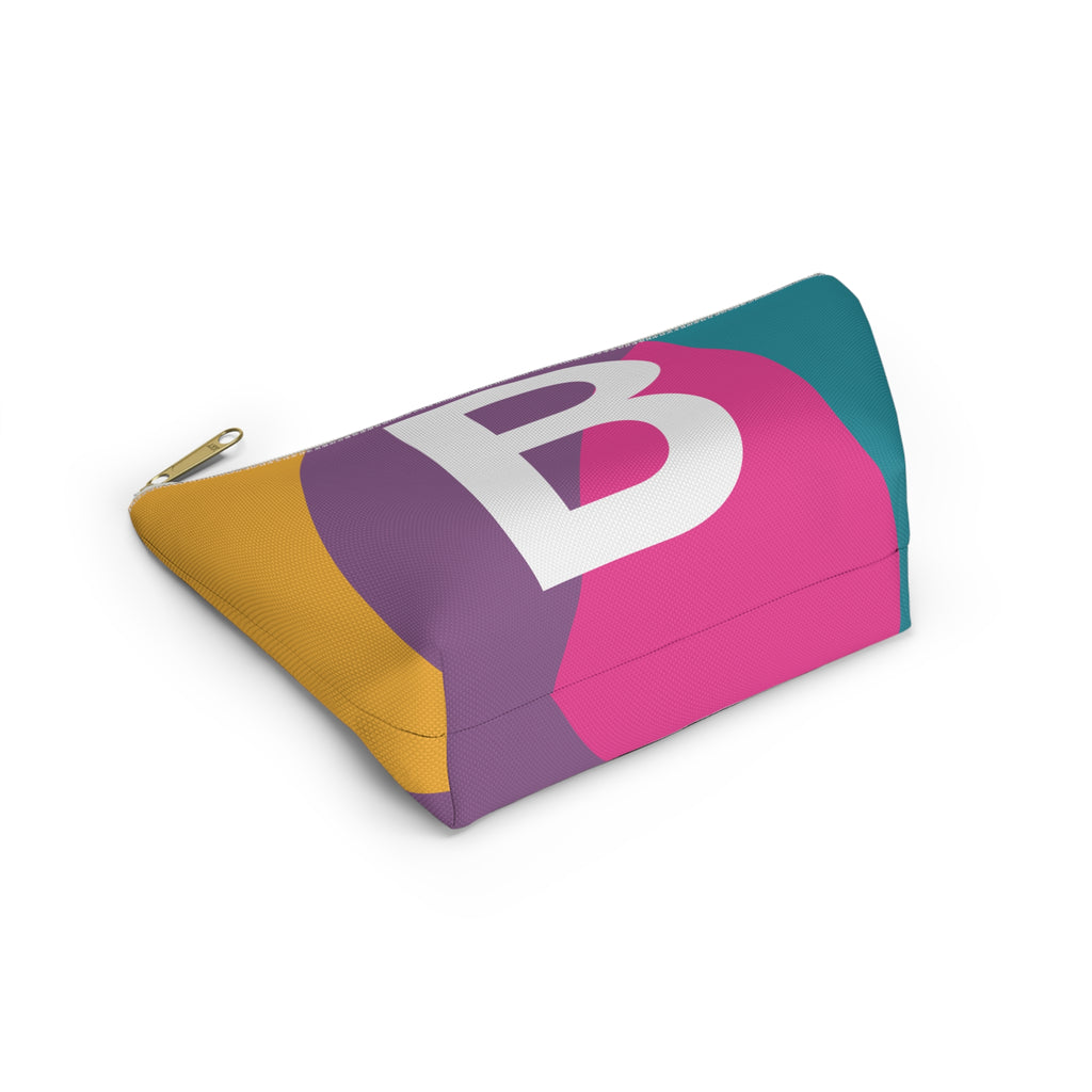 Initials Colorblock Accessory Pouch — Monogram B T-Bottom Cosmetic Bag