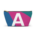 Initials Colorblock Accessory Pouch — Monogram A T-Bottom Cosmetic Bag