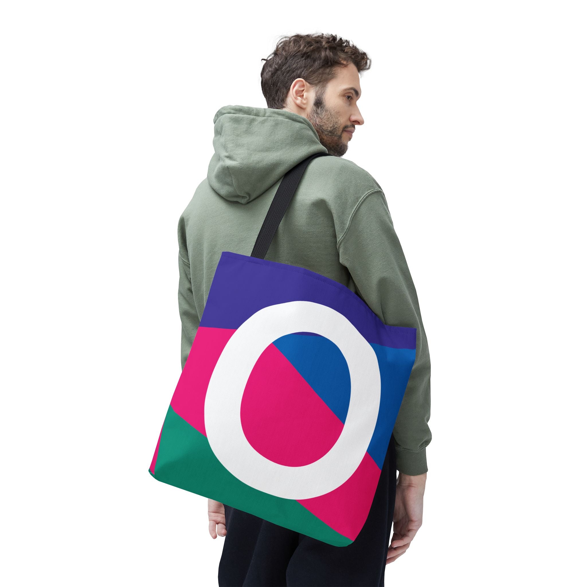 Monogram 'O' Colorblock Tote Bag — Personalized Initial O Shoulder Tote