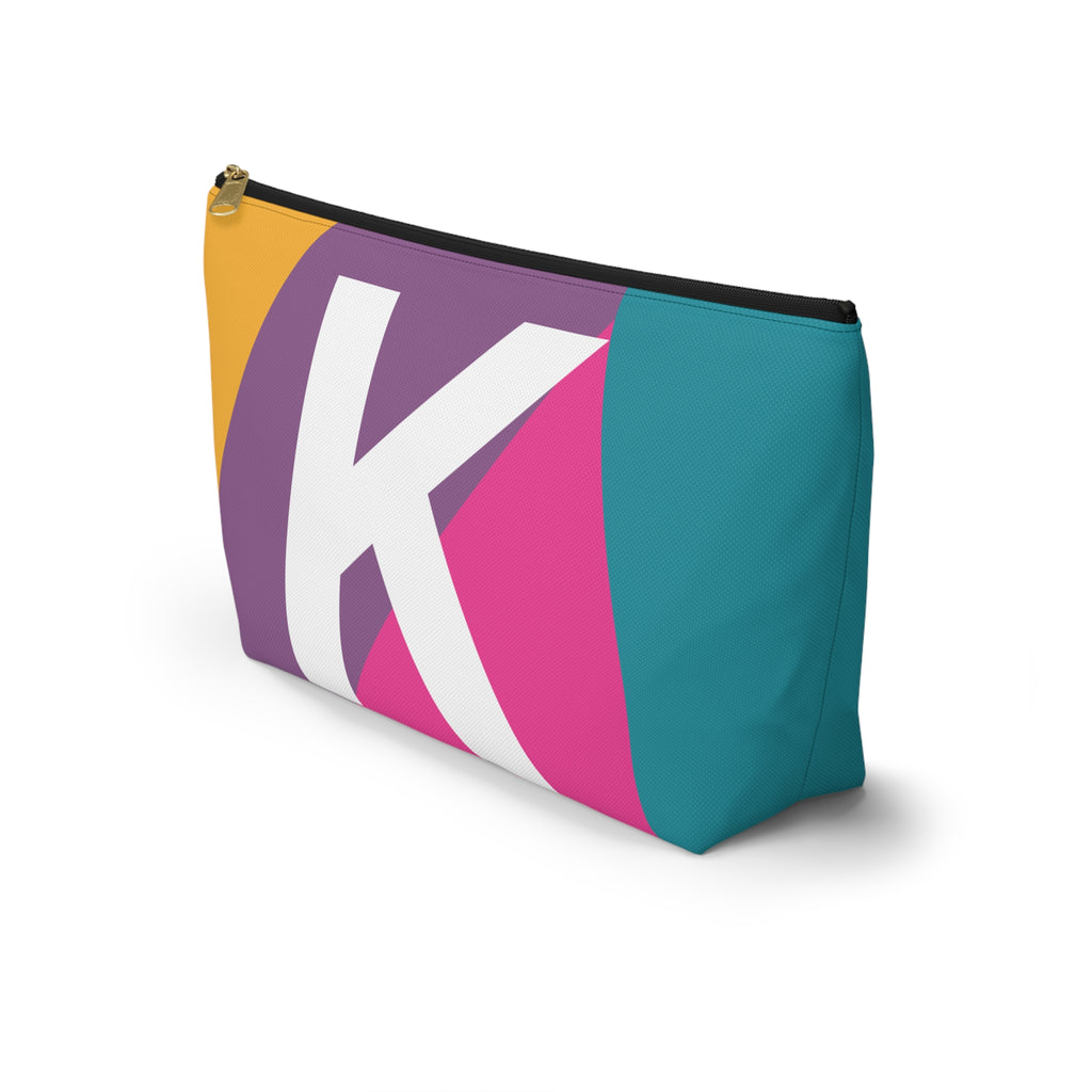 Colorblock Accessory Pouch — Monogram K T-Bottom Cosmetic Bag