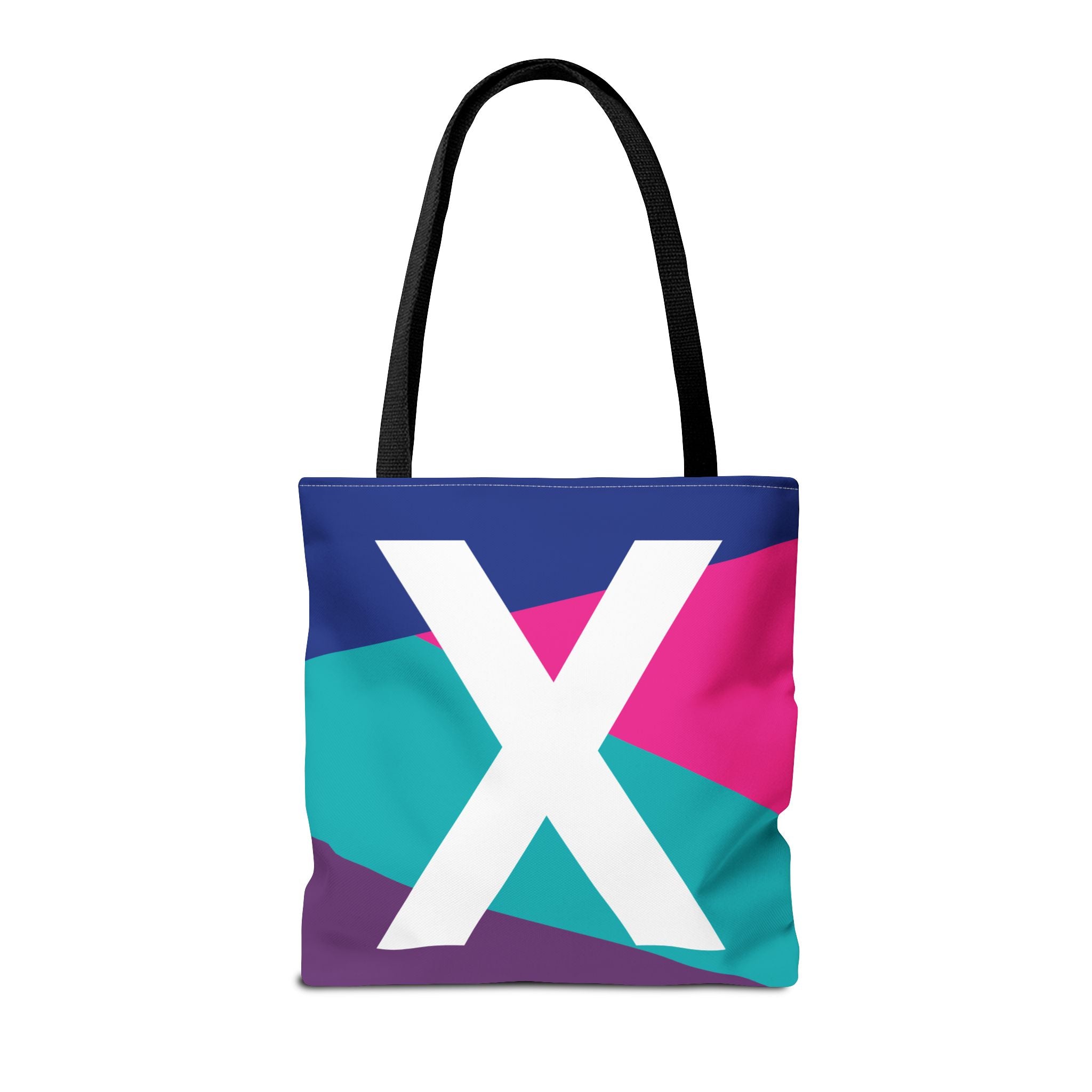 Monogram 'X' Colorblock Tote Bag — Personalized Initial X Shoulder Tote