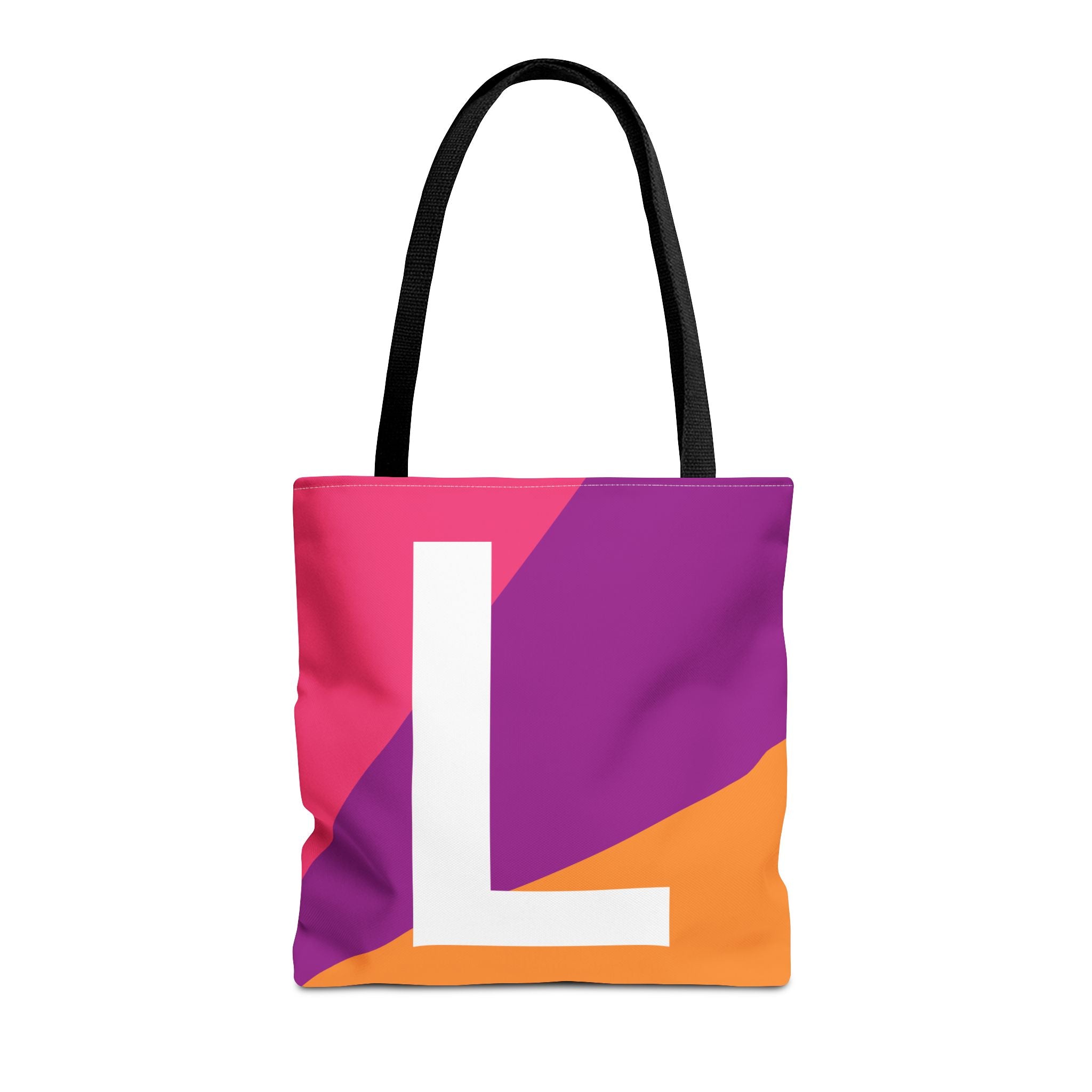 Monogram 'L' Colorblock Tote Bag — Personalized Initial L Shoulder Tote