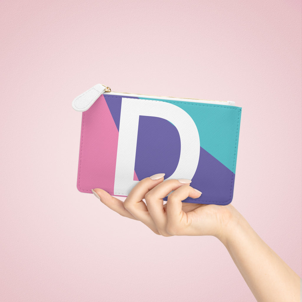 Initial D Mini Clutch — Colorblock Monogram Wristlet Wallet