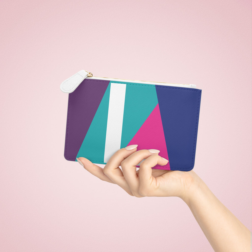 Initial L Mini Clutch — Colorblock Monogram Wristlet Wallet