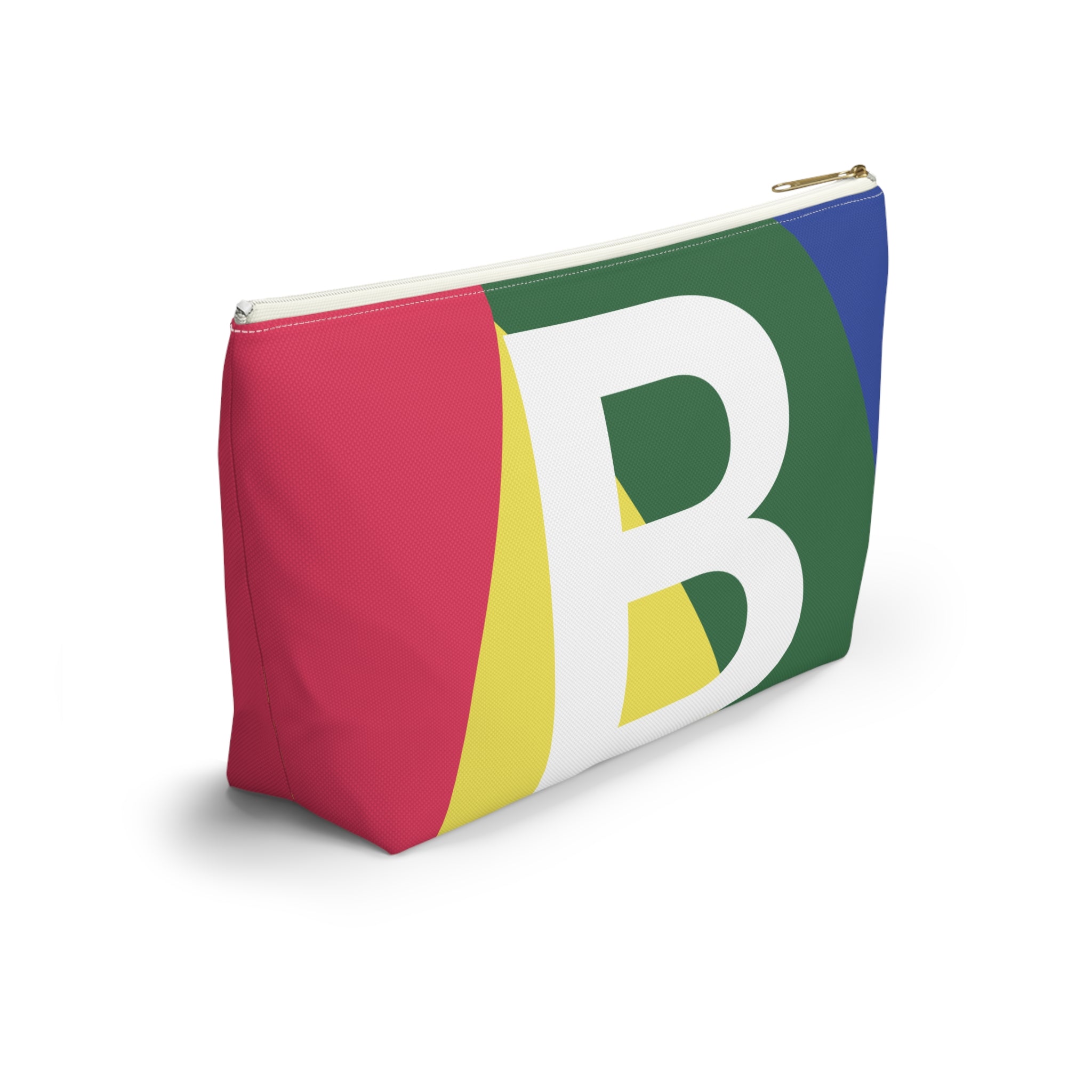 Initials Colorblock Accessory Pouch — Monogram B T-Bottom Cosmetic Bag