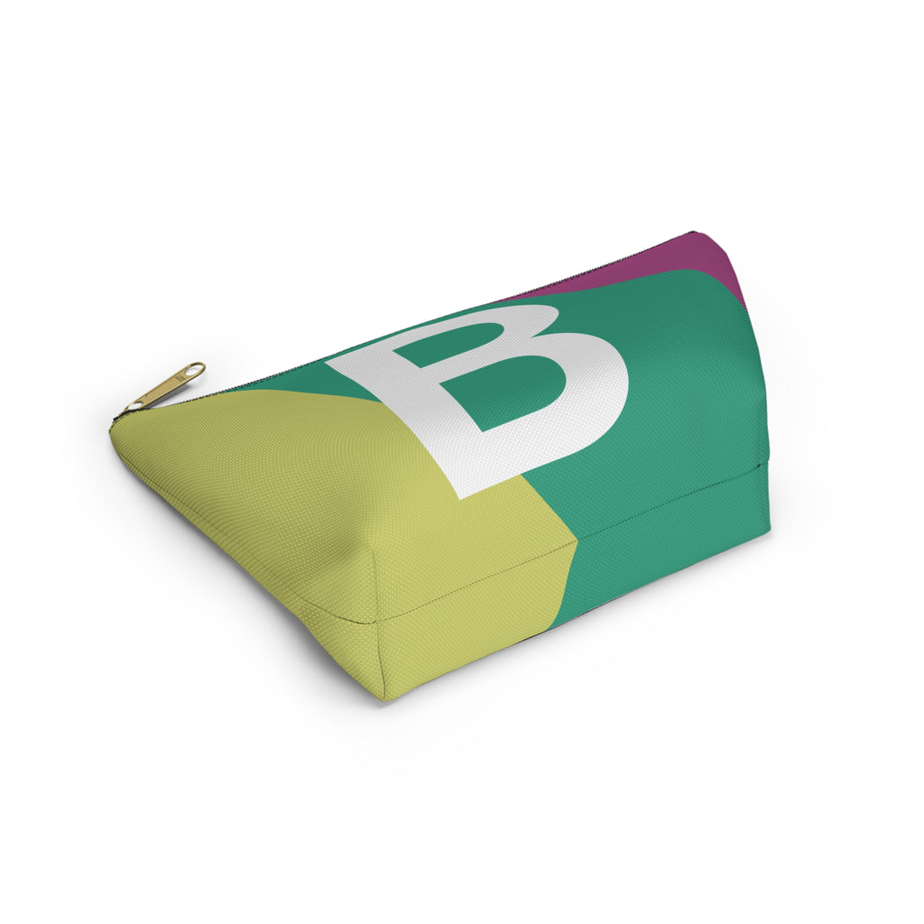 Initials Colorblock Accessory Pouch — Monogram B T-Bottom Cosmetic Bag