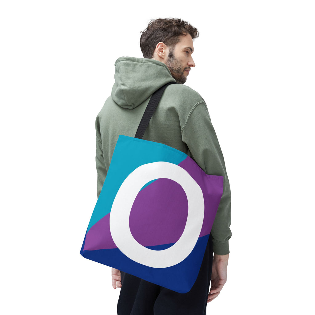 Monogram 'O' Colorblock Tote Bag — Personalized Initial O Shoulder Tote