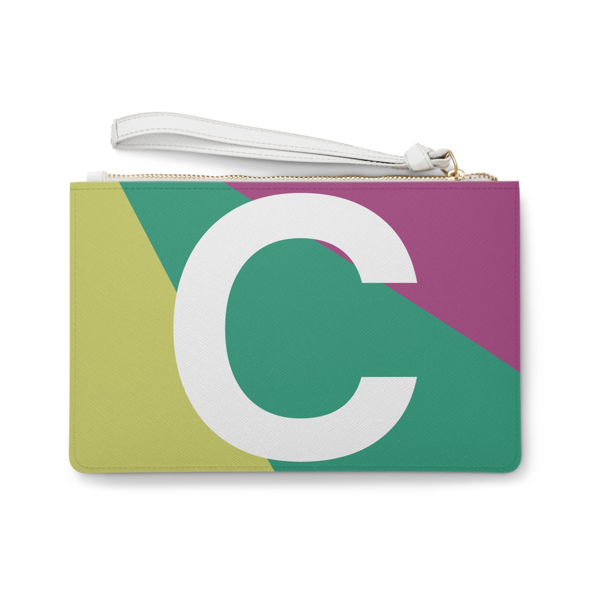 Monogram 'C' Colorblock Clutch Bag — Bold Geometric Wristlet for Everyday & Gifts