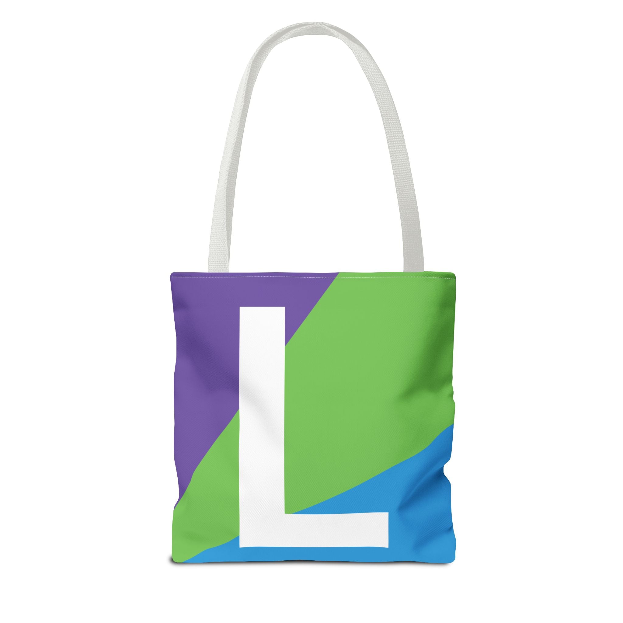 Monogram 'L' Colorblock Tote Bag — Personalized Initial L Shoulder Tote