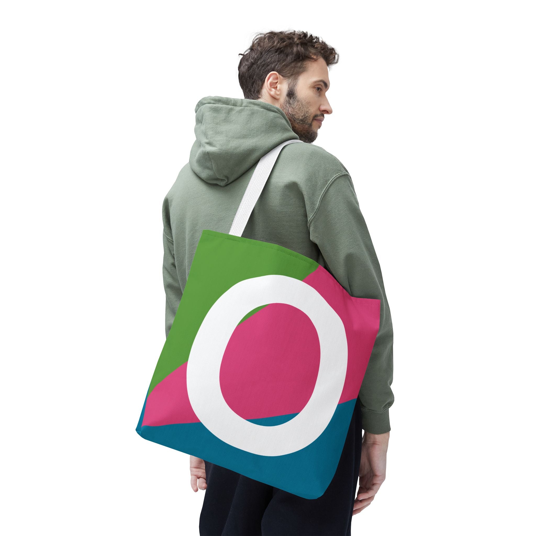 Monogram 'O' Colorblock Tote Bag — Personalized Initial O Shoulder Tote