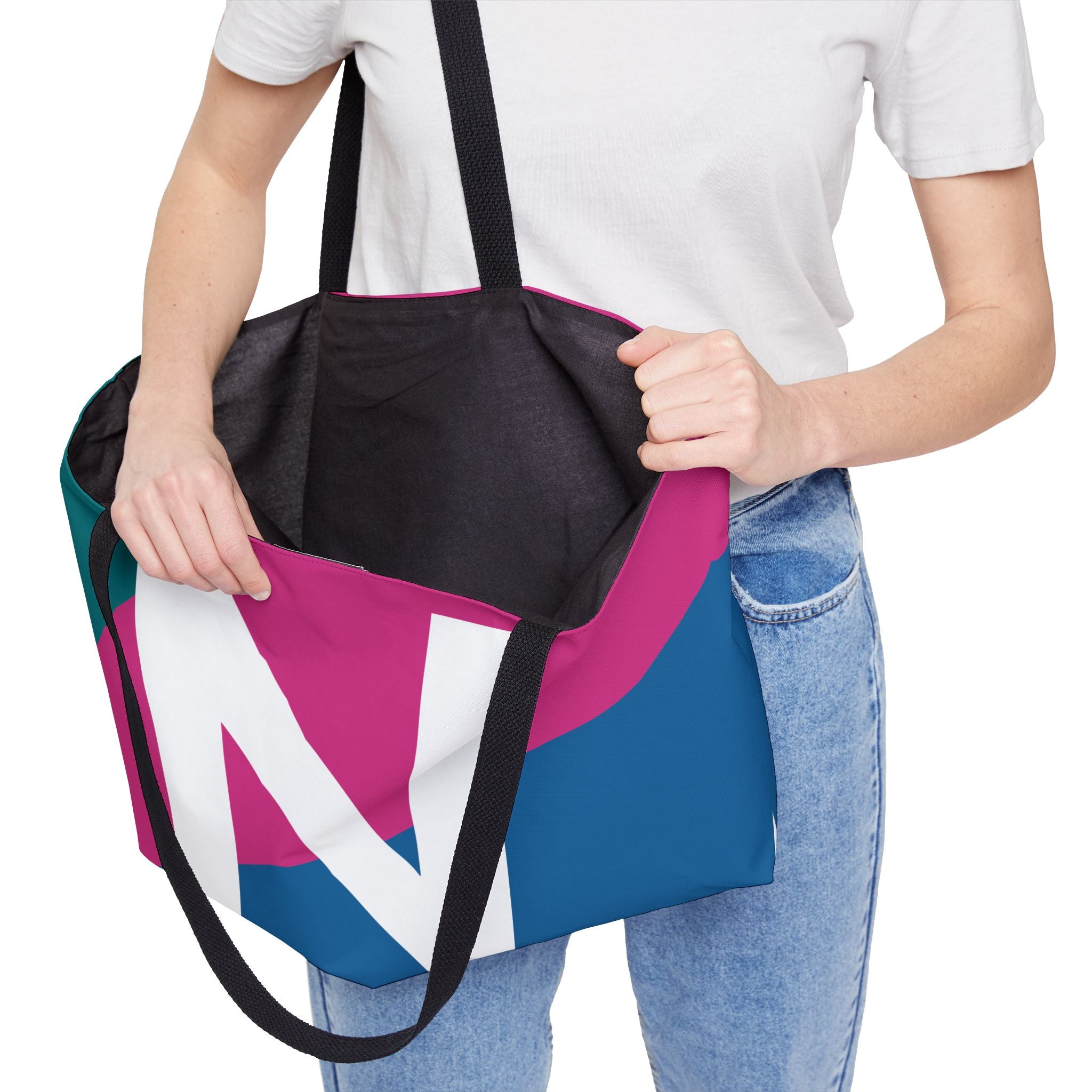 Personalized 'N' Colorblock Tote Bag — Monogram Weekender Tote