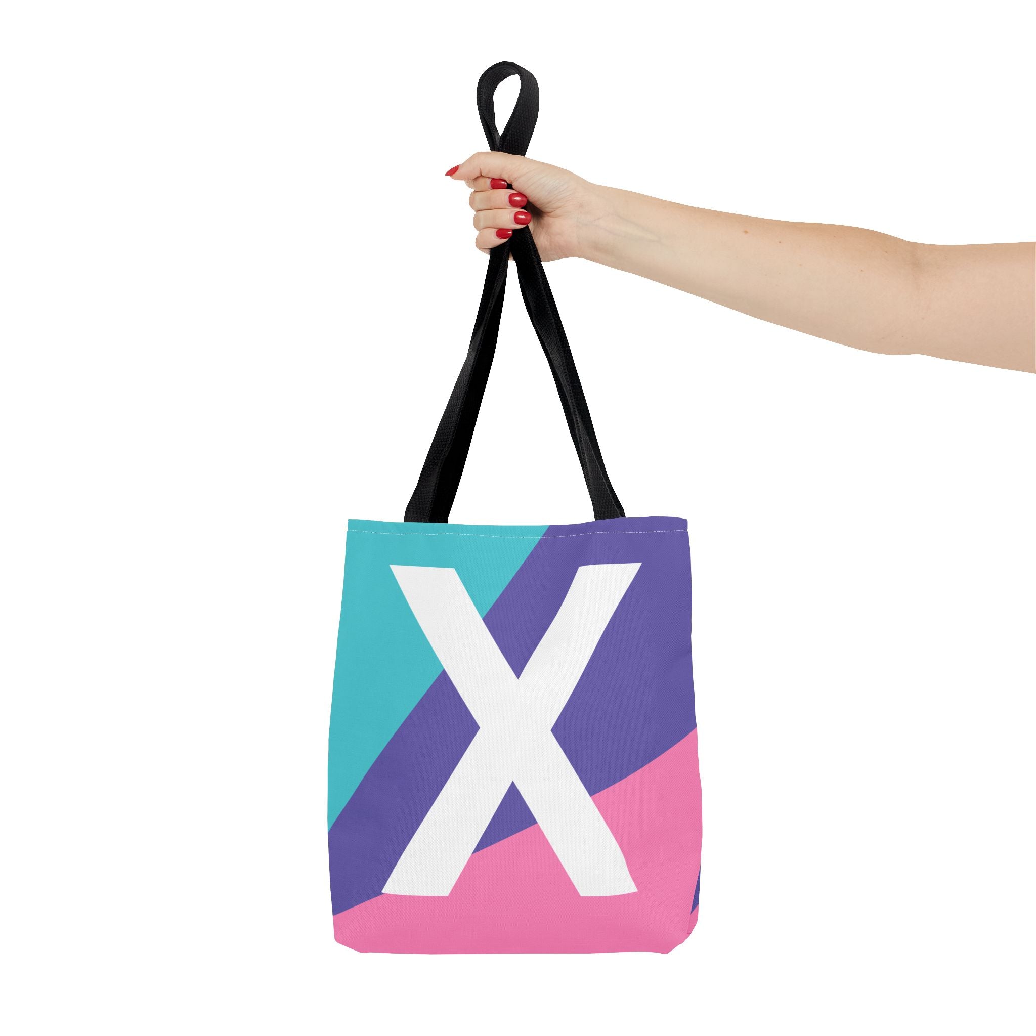 Monogram 'X' Colorblock Tote Bag — Personalized Initial X Shoulder Tote