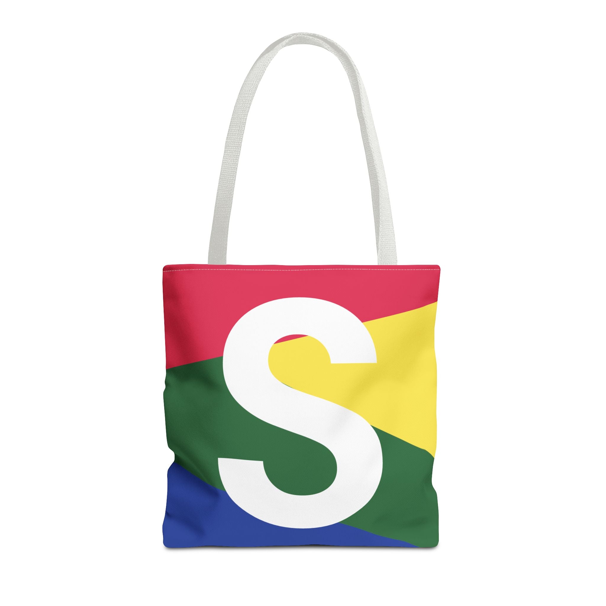Monogram 'S' Colorblock Tote Bag — Personalized Initial S Shoulder Tote