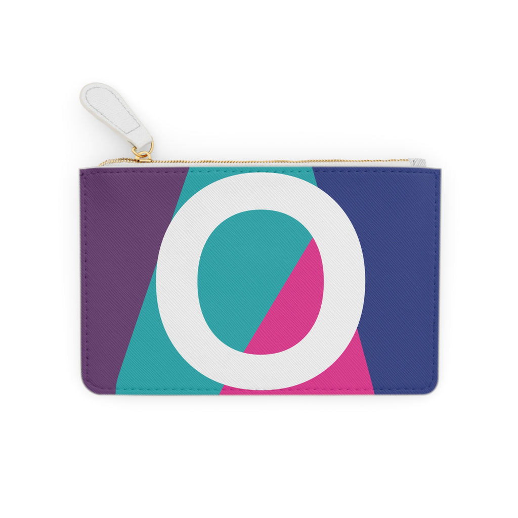 Initial O Mini Clutch — Colorblock Monogram Wristlet Wallet