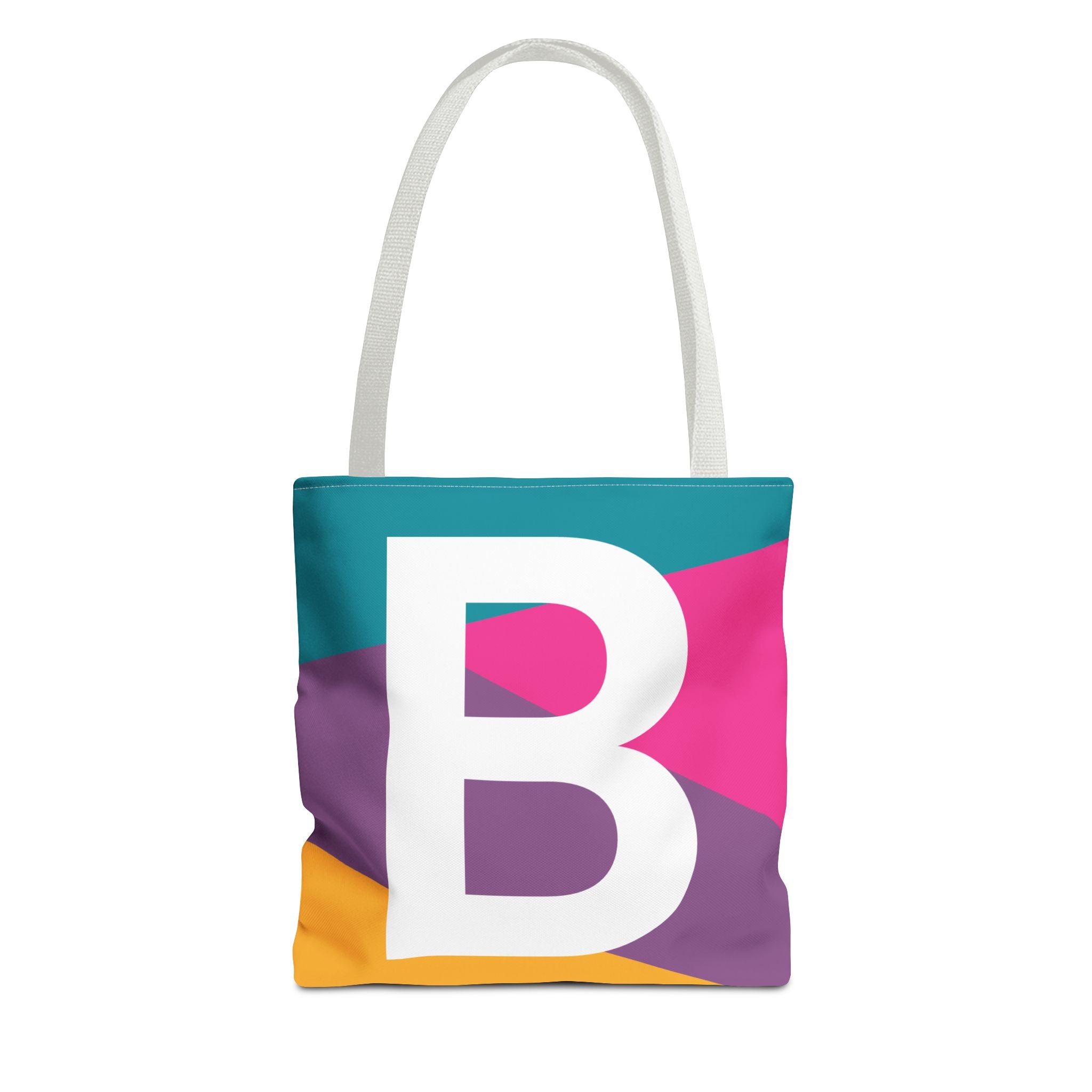 Monogram 'B' Colorblock Tote Bag — Personalized Initial A Shoulder Tote