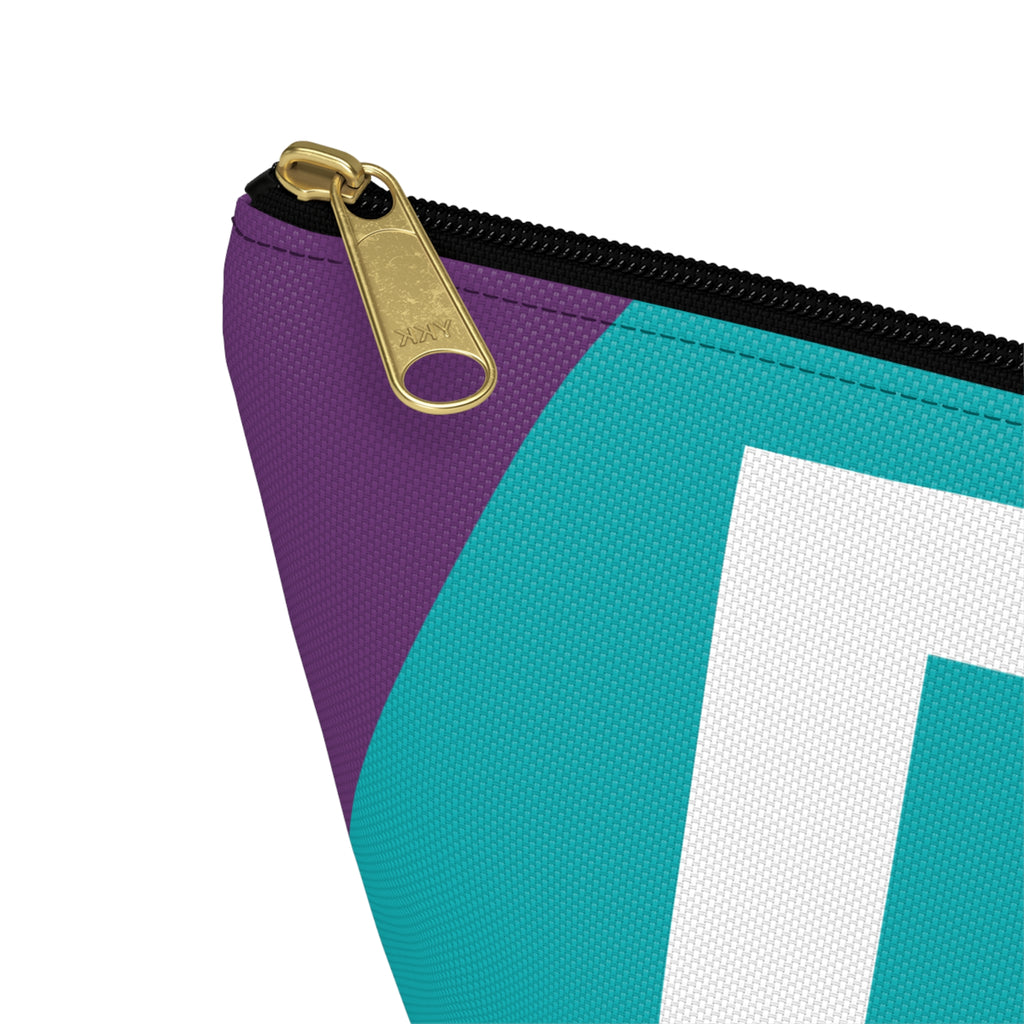 Initials Colorblock Accessory Pouch — Monogram D T-Bottom Cosmetic Bag