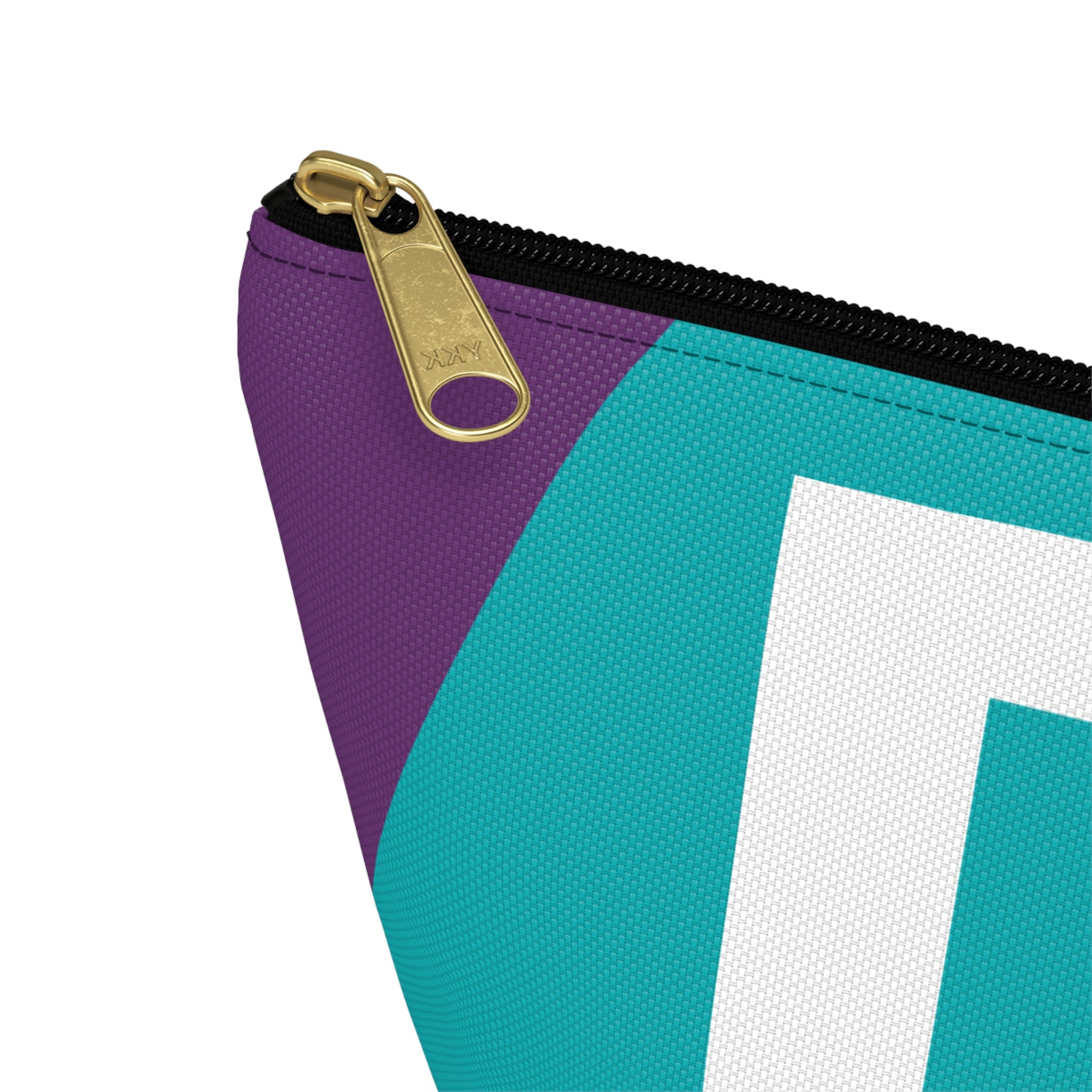 Initials Colorblock Accessory Pouch — Monogram D T-Bottom Cosmetic Bag